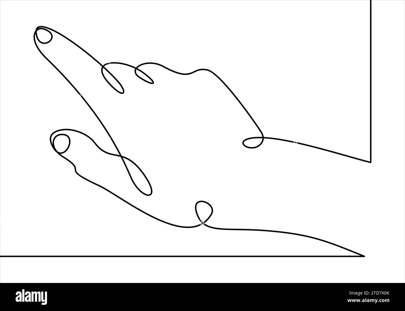 dessin en trait continu du doigt pointant la main Illustration de Vecteur