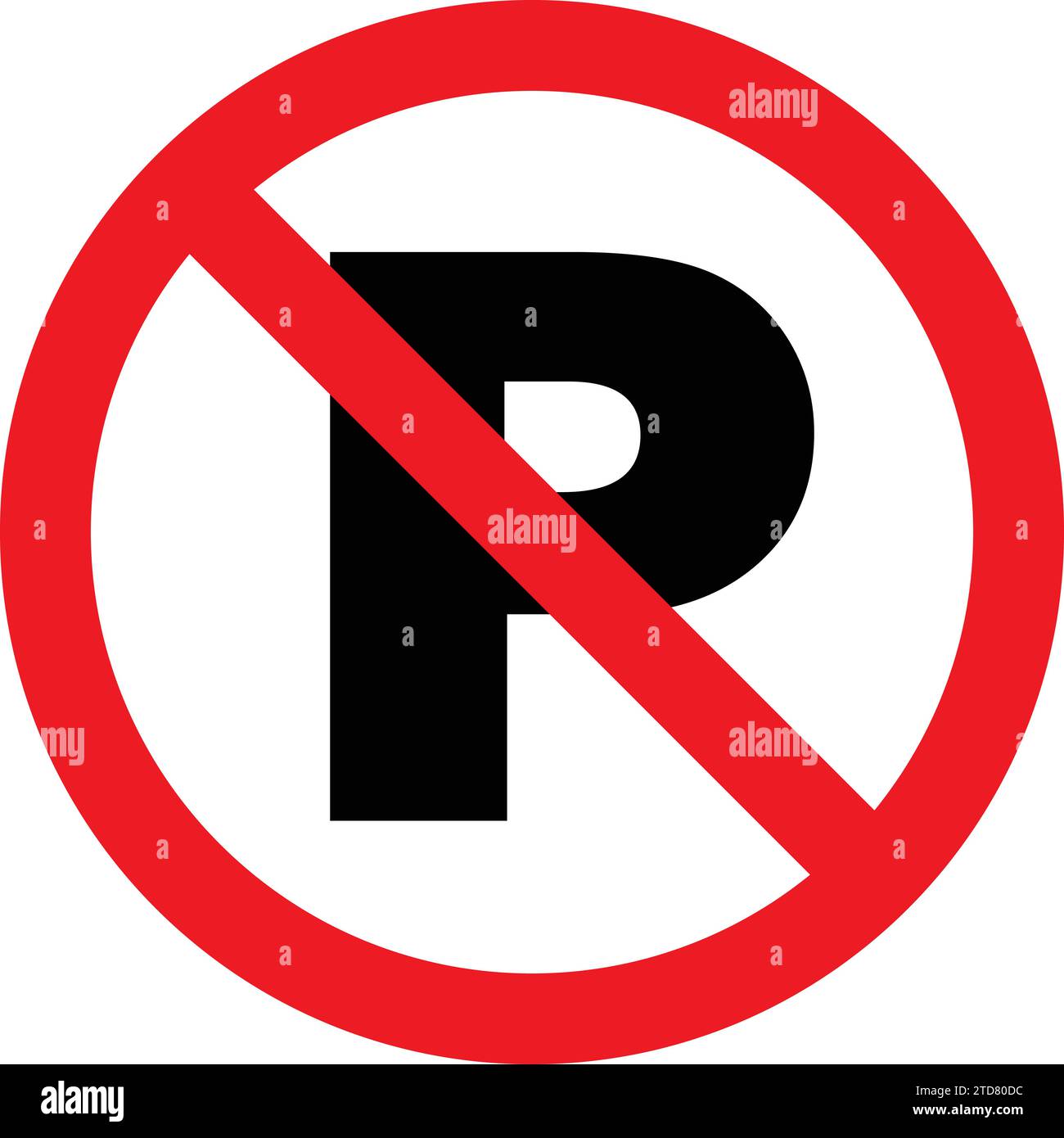 Panneau d'interdiction de stationnement Rouge | véhicule interdit | aucun stationnement de véhicule Illustration de Vecteur