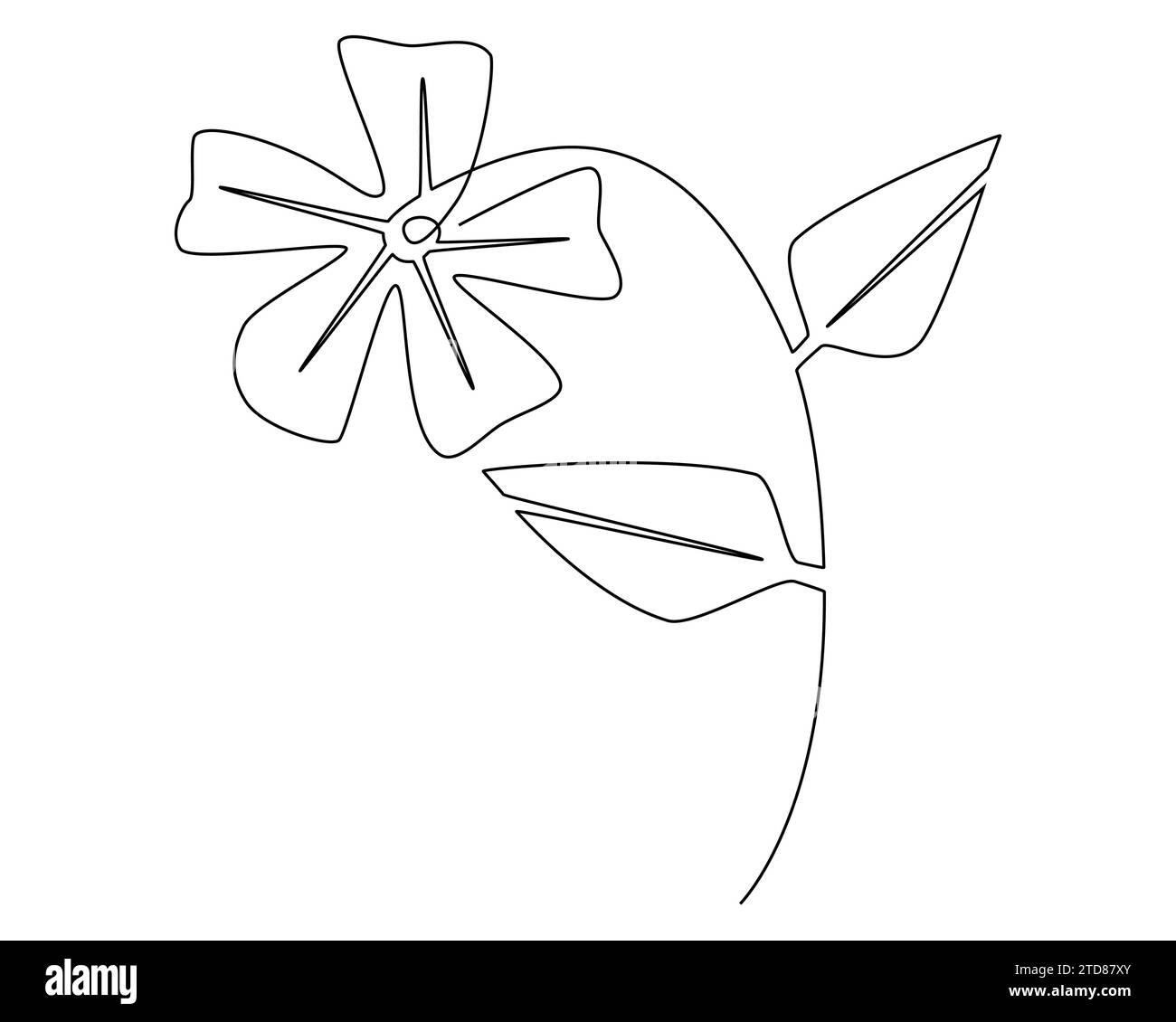 Continu une simple icône de fleur de dessin de ligne abstraite simple. Linéaire stylisé. Illustration de Vecteur