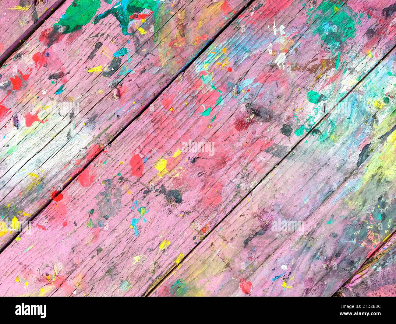 Fond de peinture coloré de table en bois. Multicolore Banque D'Images