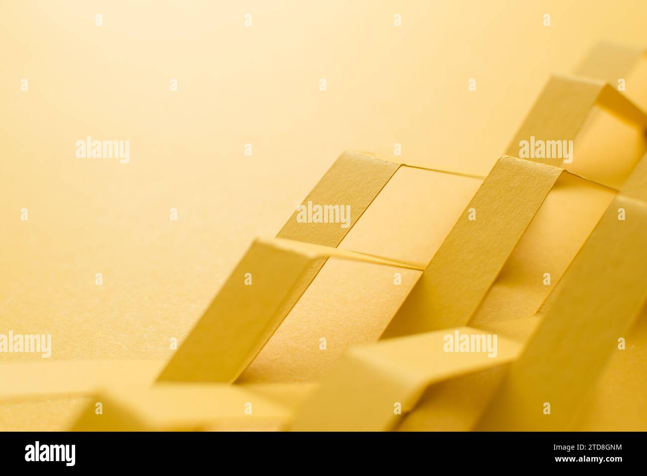 Fond jaune abstrait avec des formes jaunes géométriques Banque D'Images