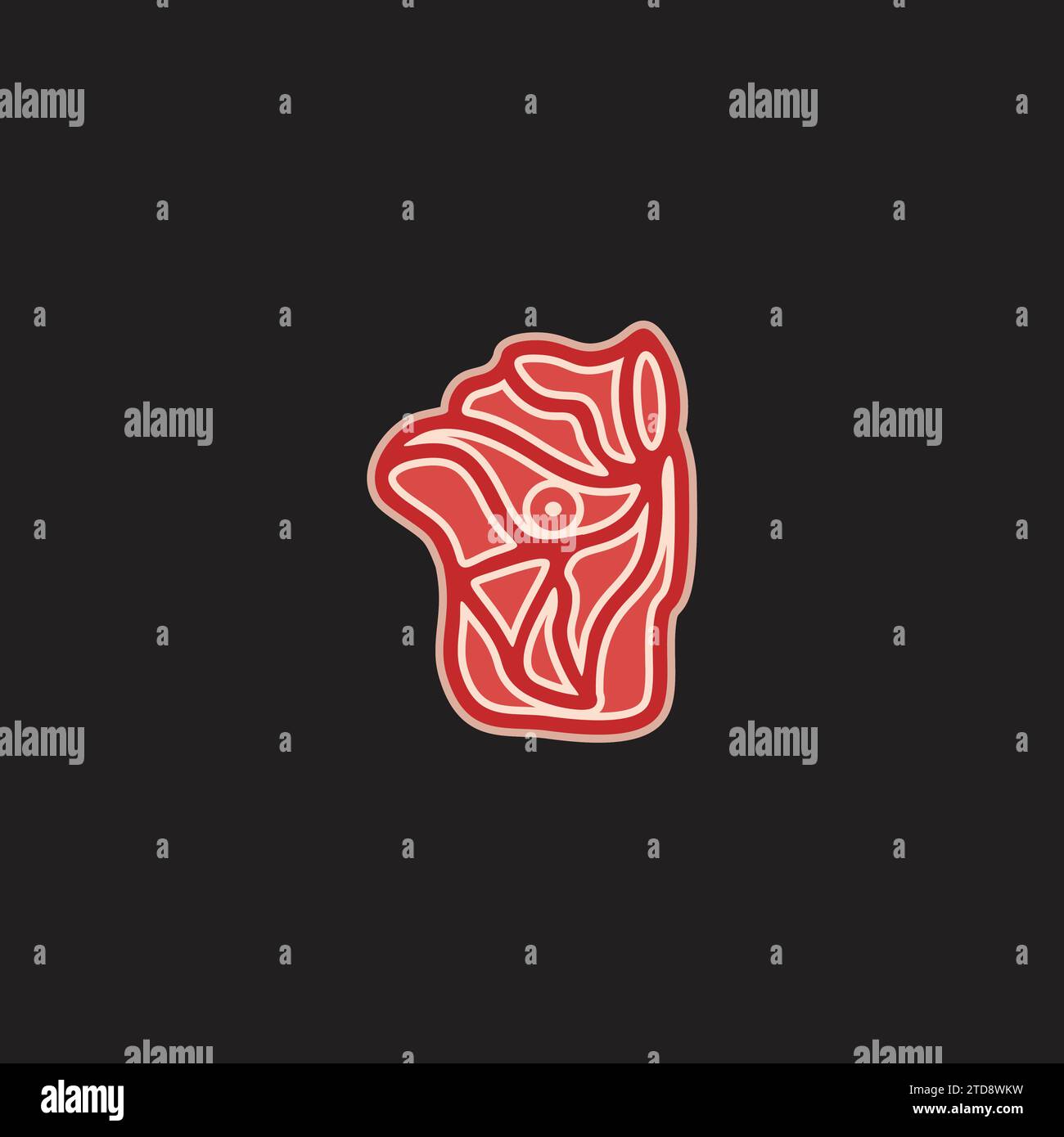 vecteur de logo de symbole de moelle grasse de marbrant de viande Illustration de Vecteur
