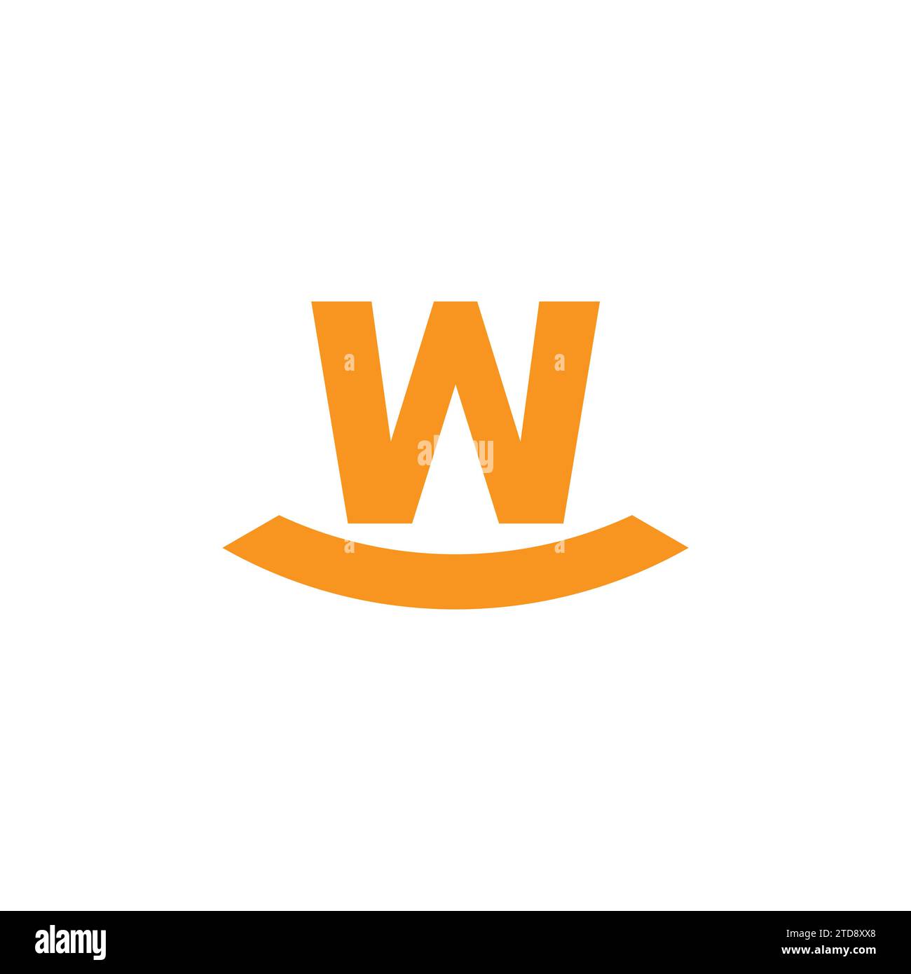 vecteur de logo géométrique simple police w sourire Illustration de Vecteur