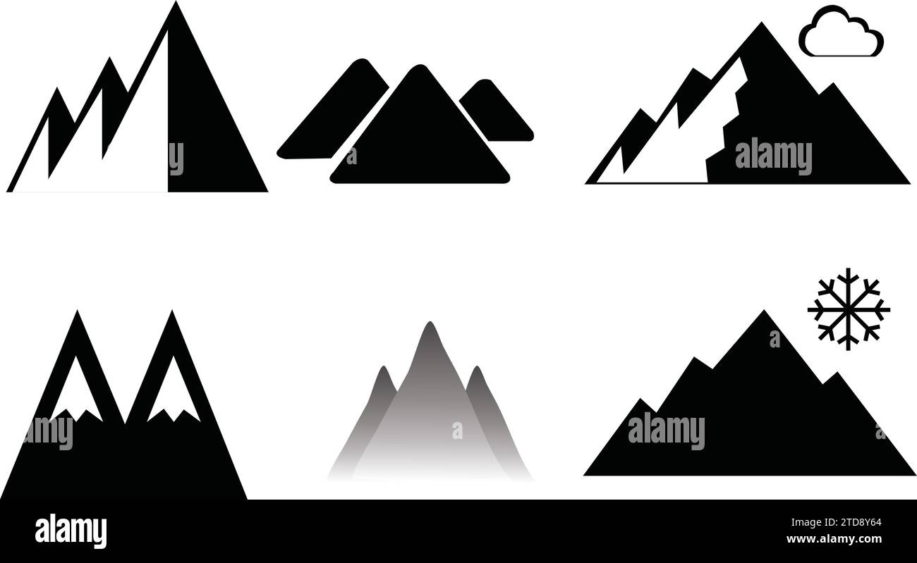 Vector Combo d'icône de montagne Illustration de Vecteur