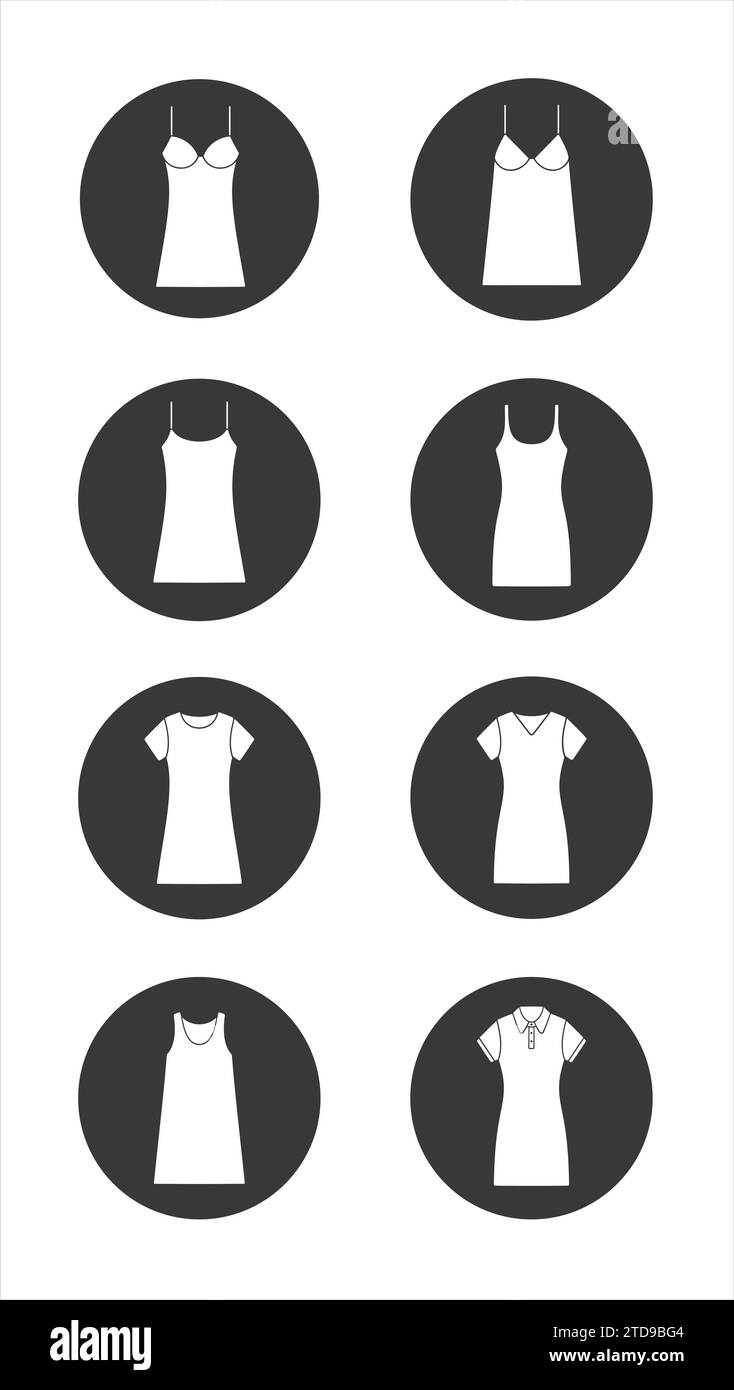 Icône de robe décontractée pour femme dans le cercle. Illustration vectorielle. Illustration de Vecteur