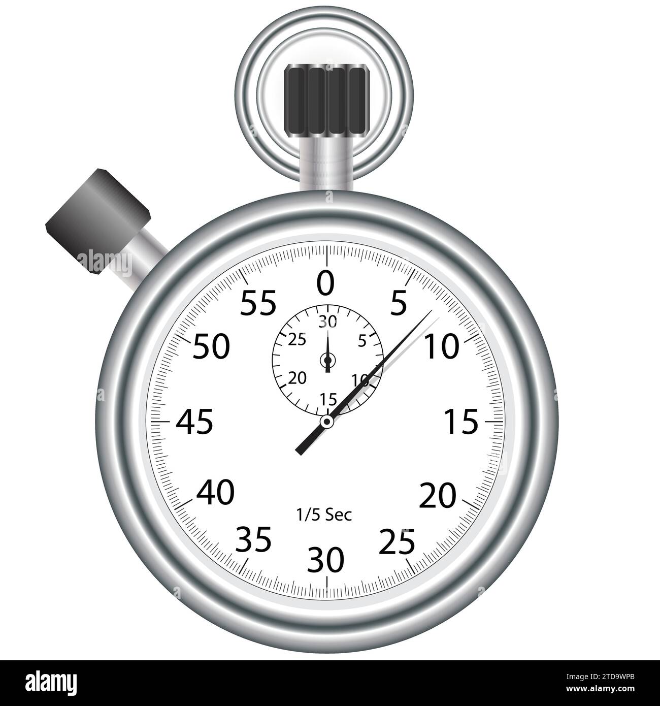 Vector Old Analog Stopwatch isolé sur un fond blanc Illustration de Vecteur