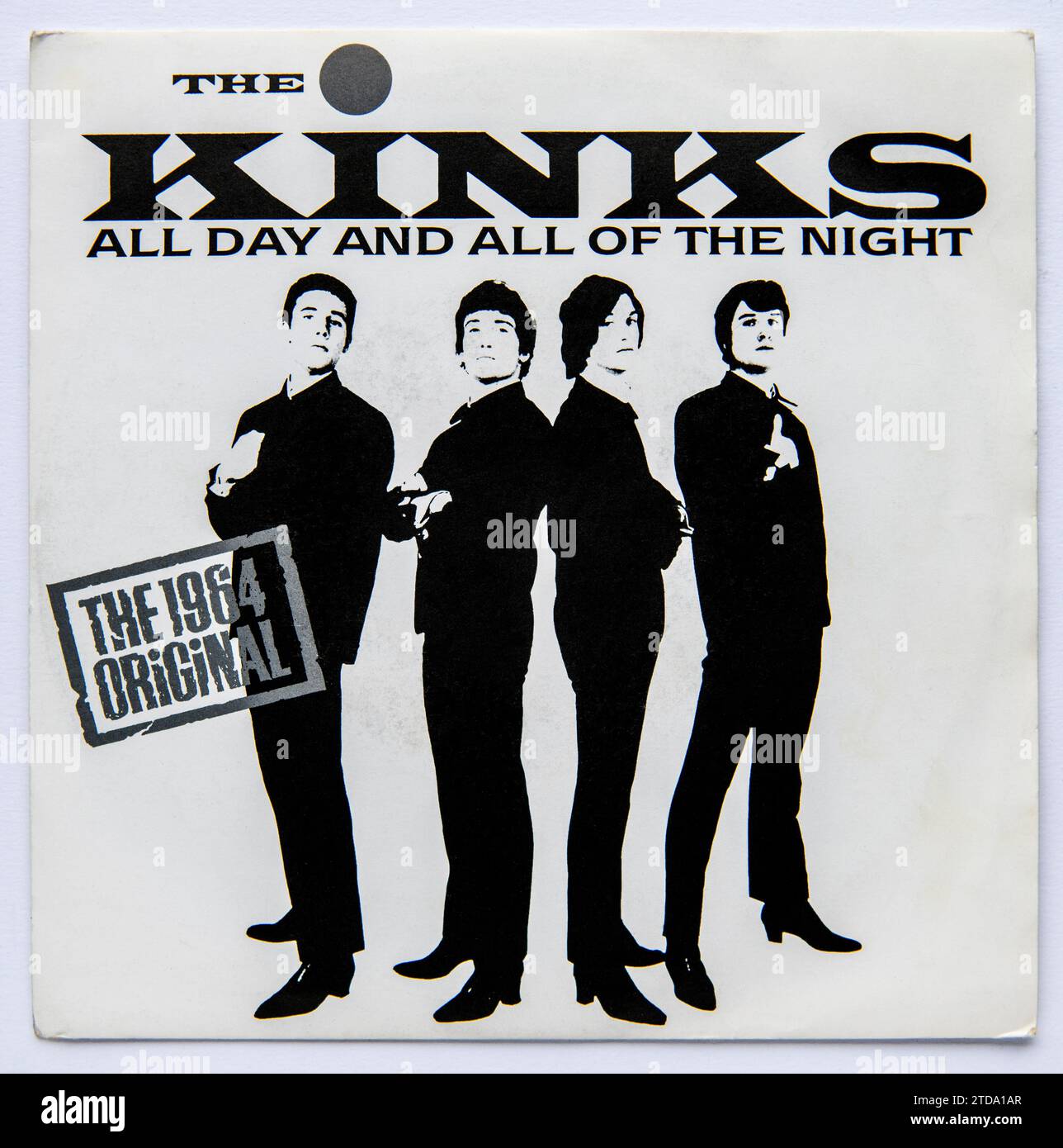 Couverture photo de la réédition de 1995 de la version Seven Inch single de All Day and All of the Night by the Kinks Banque D'Images