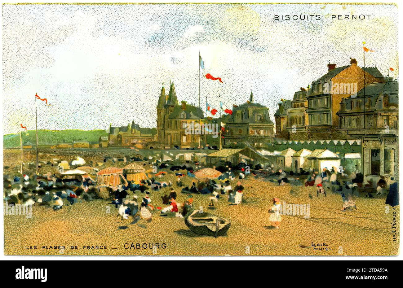 Normandie cabourg Plage Reproduction Affiche Poster-Format