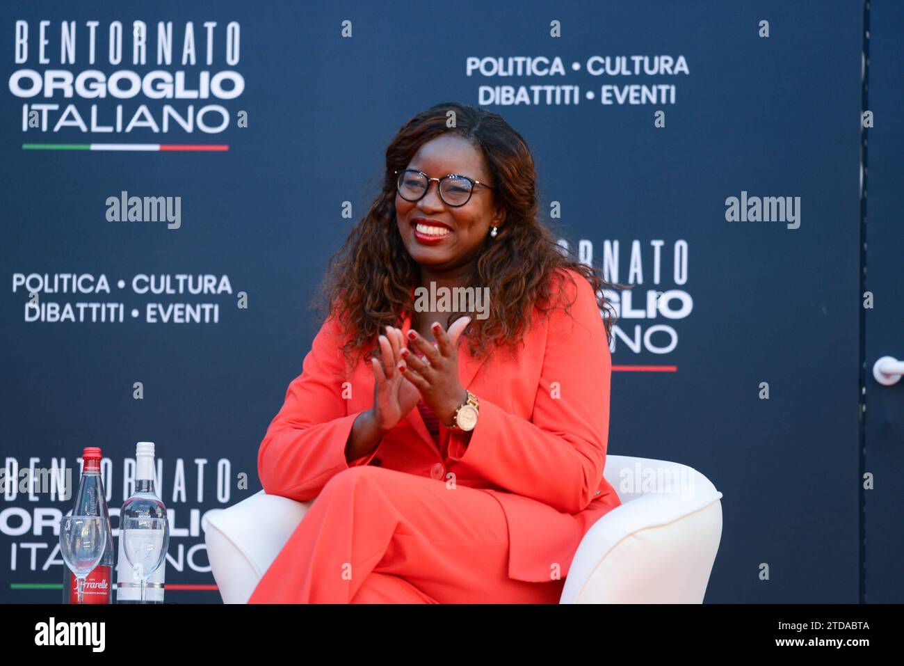 Actualités - Atreju, manifestation politique organisée par Fratelli d Italia, Giorgia Meloni s party - quatrième jour Assita Kanko pendant Atreju, manifestation politique organisée par Fratelli d Italia, Giorgia Meloni s party - quatrième jour, nouvelles à Rome, Italie, décembre 17 2023 Rome Castel Sant Angelo Italy Copyright : xAlessandraxCarlix/xLiveMediax LPN 1167030 Banque D'Images