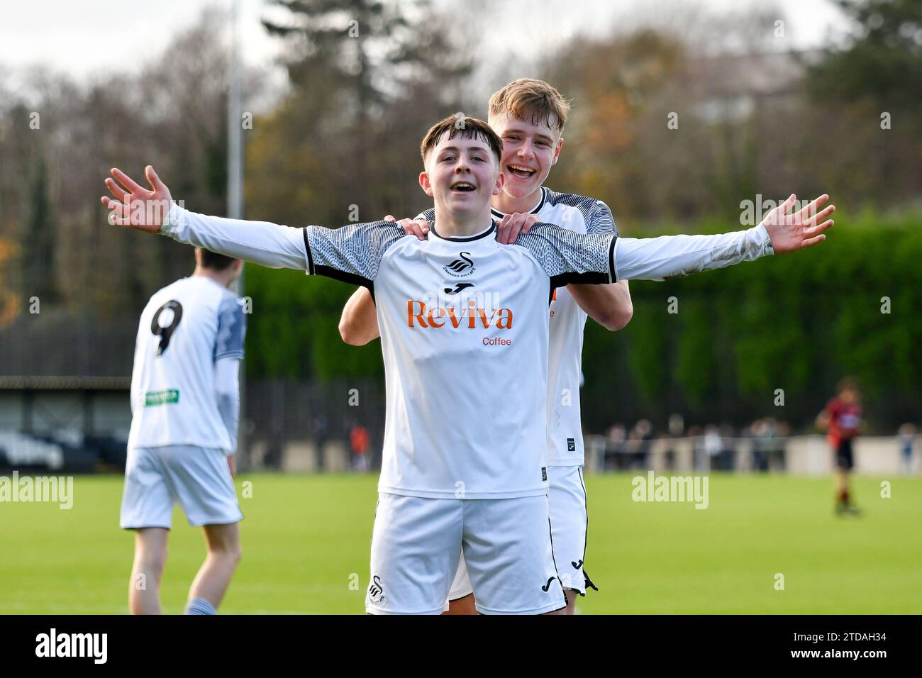 Swansea, pays de Galles. 25 novembre 2023. Action du match de la coupe de la Ligue de développement professionnel des moins de 16 ans entre Swansea City et AFC Bournemouth à la Swansea City Academy à Swansea, pays de Galles, Royaume-Uni le 25 novembre 2023. Crédit : Duncan Thomas/Majestic Media. Banque D'Images