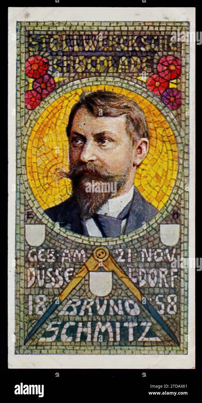 Bruno Schmitz - Tradecard allemand vintage Banque D'Images