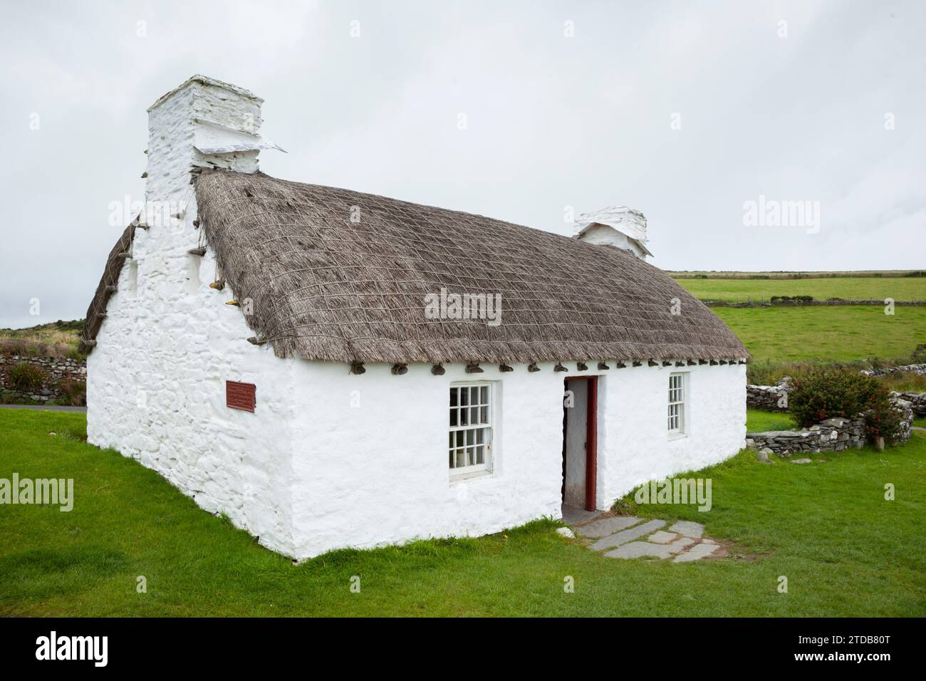 Cottage traditionnel. Cregneash, Île de Man, Royaume-Uni. Banque D'Images