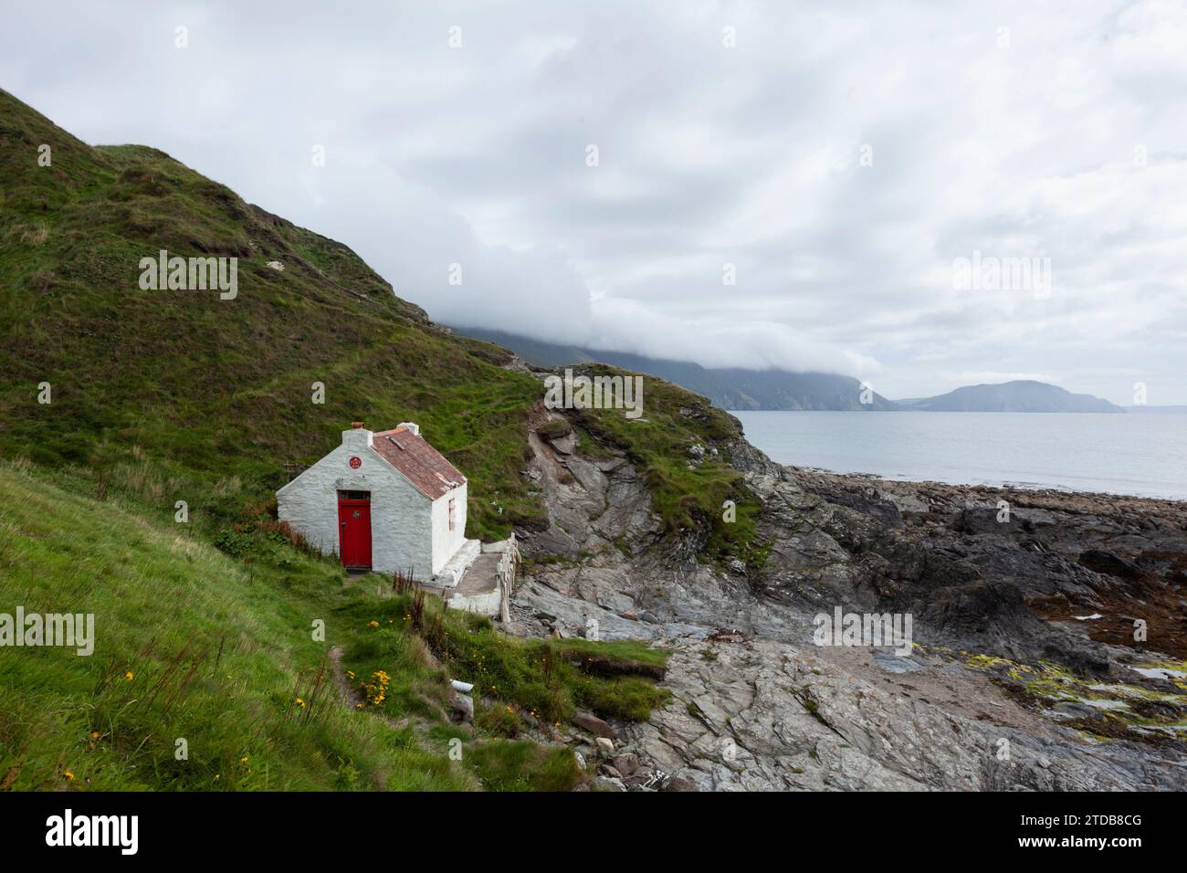 Fishermans Cottage à Niarbyl. Île de Man, Royaume-Uni. Banque D'Images