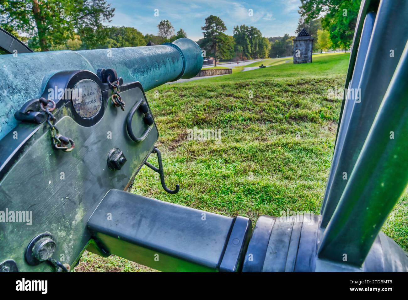 Canon à l'entrée du champ de bataille national de fort Donelson à Douvres, Tennessee. Banque D'Images