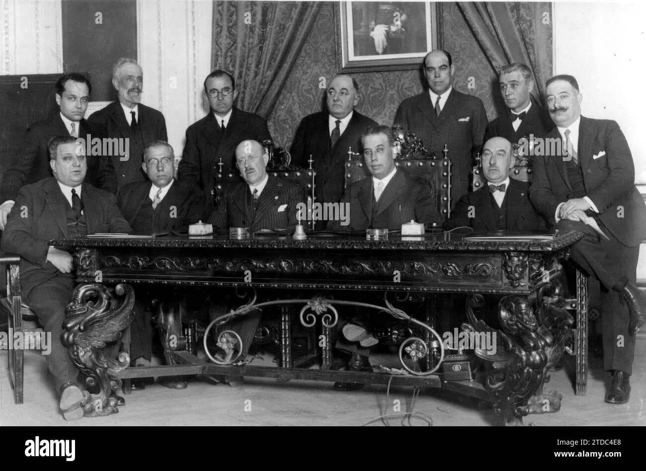 12/31/1930. Au Collège médical. Commission désignée pour étudier la réglementation de l'Igualada médicale dans toute l'Espagne. Crédit : Album / Archivo ABC / Marín Banque D'Images