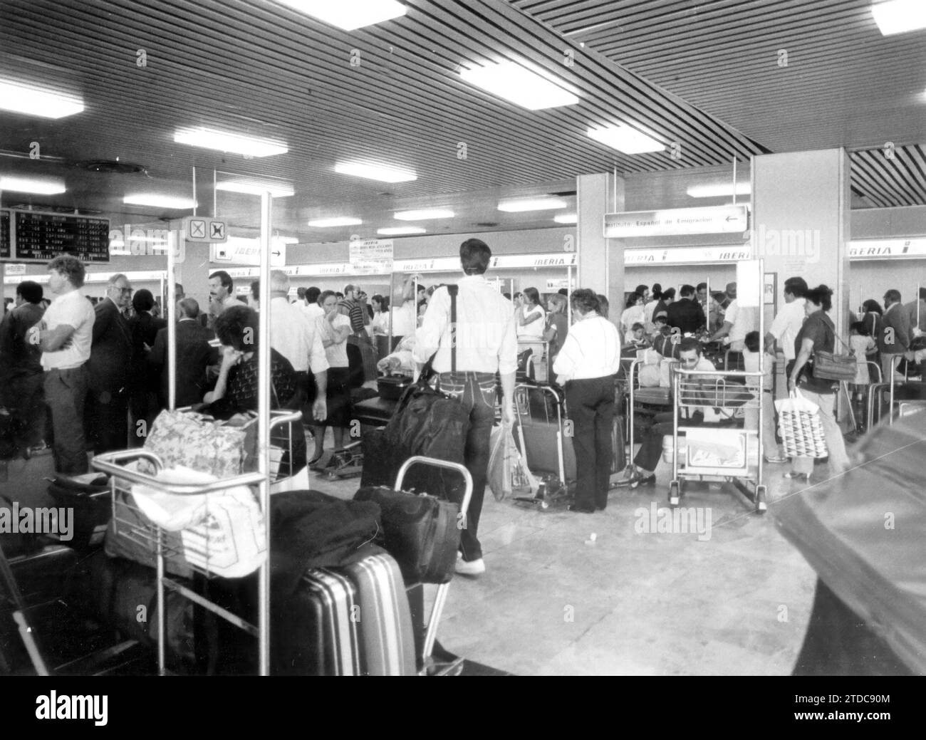 09/15/1984. Grève des techniciens de maintenance des aéronefs. Crédit : Album / Archivo ABC / Álvaro García Pelayo Banque D'Images