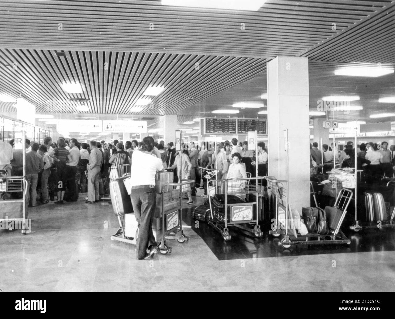 09/15/1984. Grève des techniciens de maintenance des aéronefs. Crédit : Album / Archivo ABC / Álvaro García Pelayo Banque D'Images