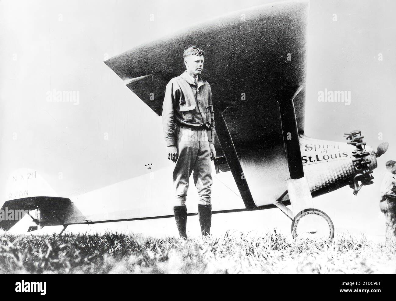 12/31/1929. Le pilote américain Charles A. Lindbergh avec son avion 'The Spirit of Saint Louis', avec lequel il a effectué le premier vol solo et non-stop Atlantic. Crédit : Album / Archivo ABC Banque D'Images