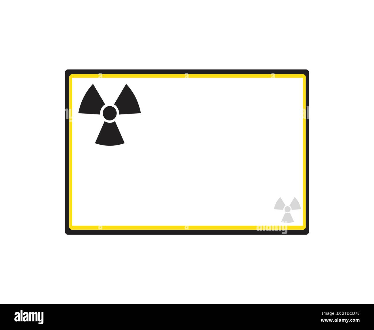 Panneau d'avertissement de rayonnement de retombées nucléaires vide, pas de modèle de texte. Vecteur modifiable isolé Illustration de Vecteur