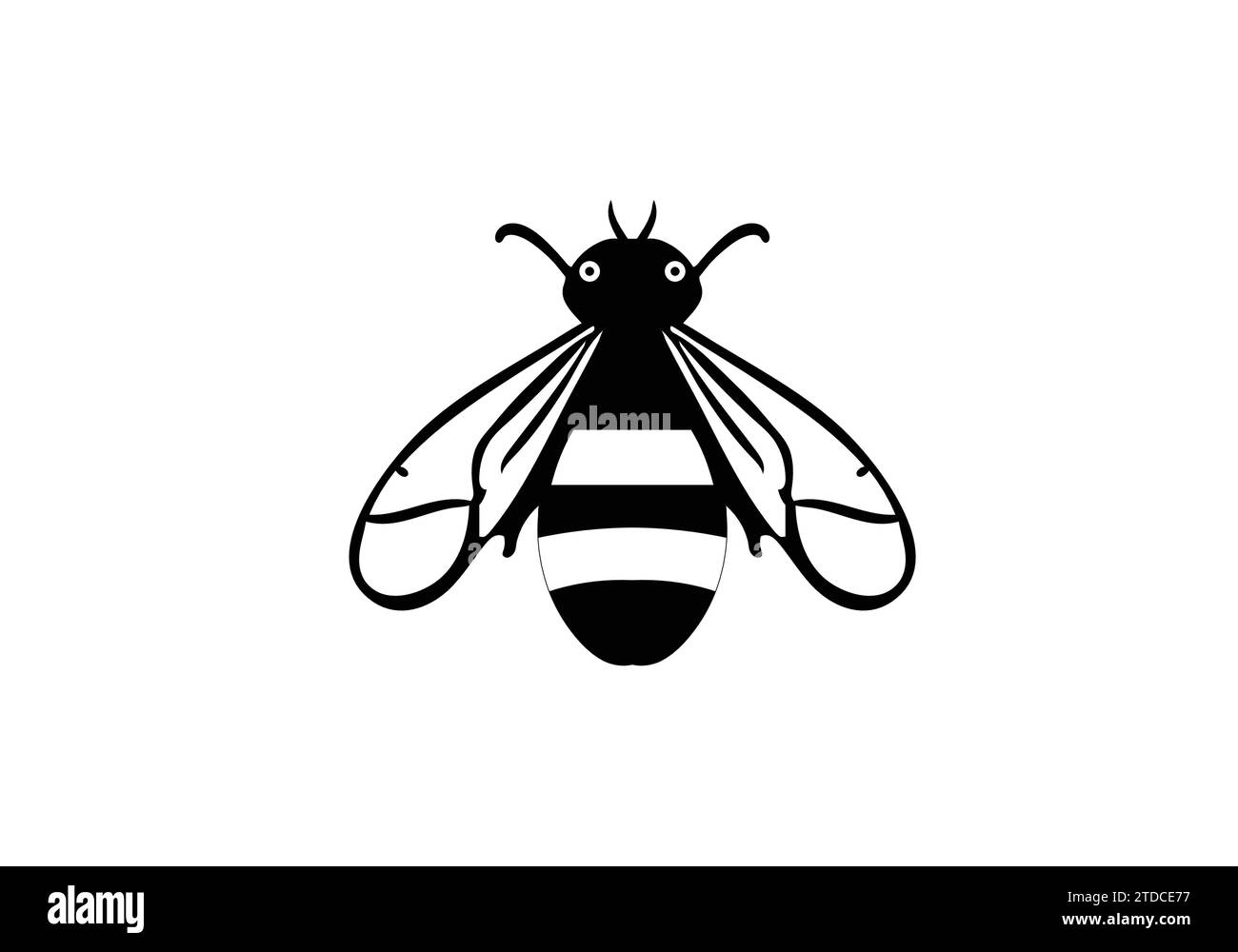 Conception d'illustration d'icône de style minimal d'abeille tueur d'abeille africanisée Illustration de Vecteur