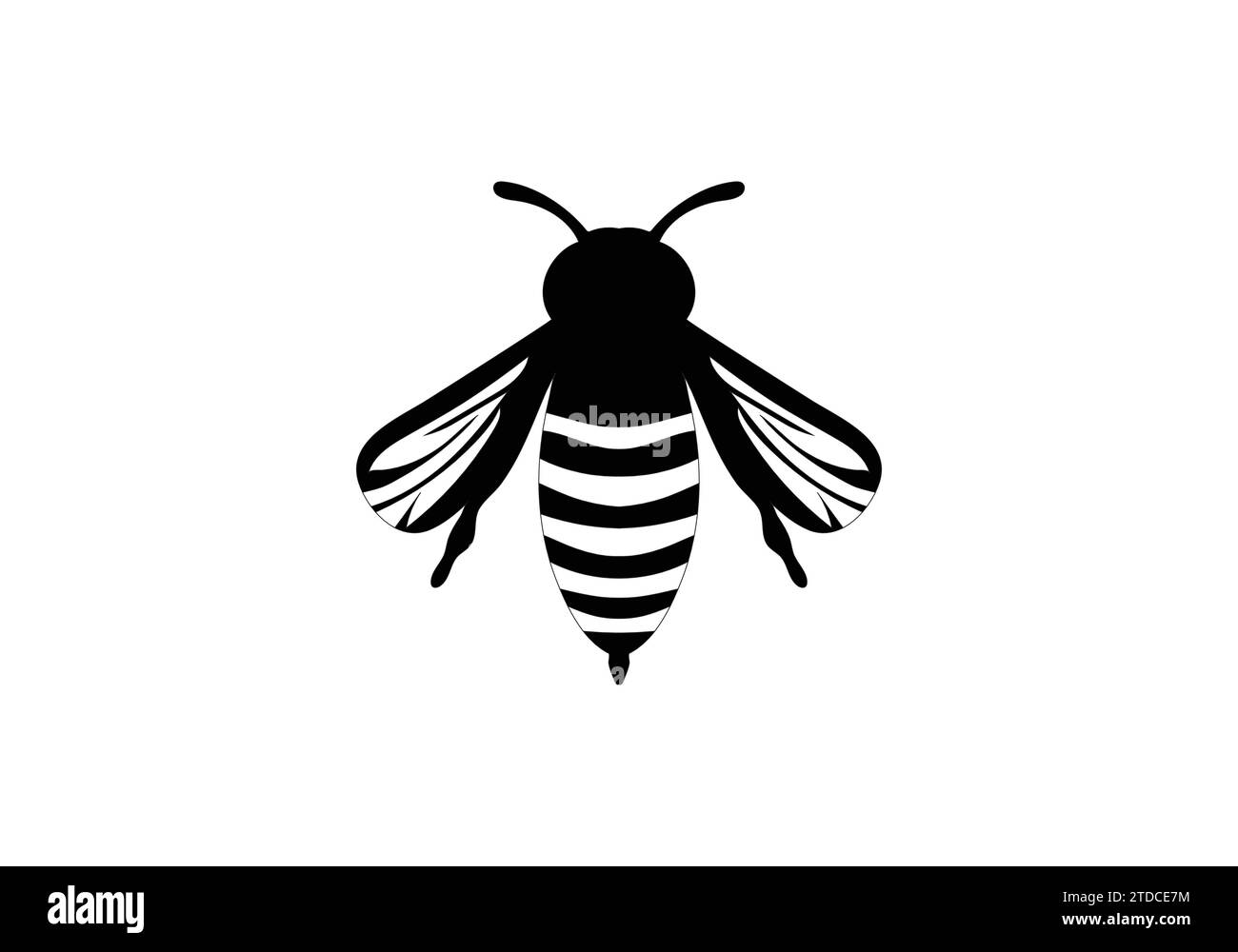 Conception d'illustration d'icône de style minimal d'abeille tueur d'abeille africanisée Illustration de Vecteur