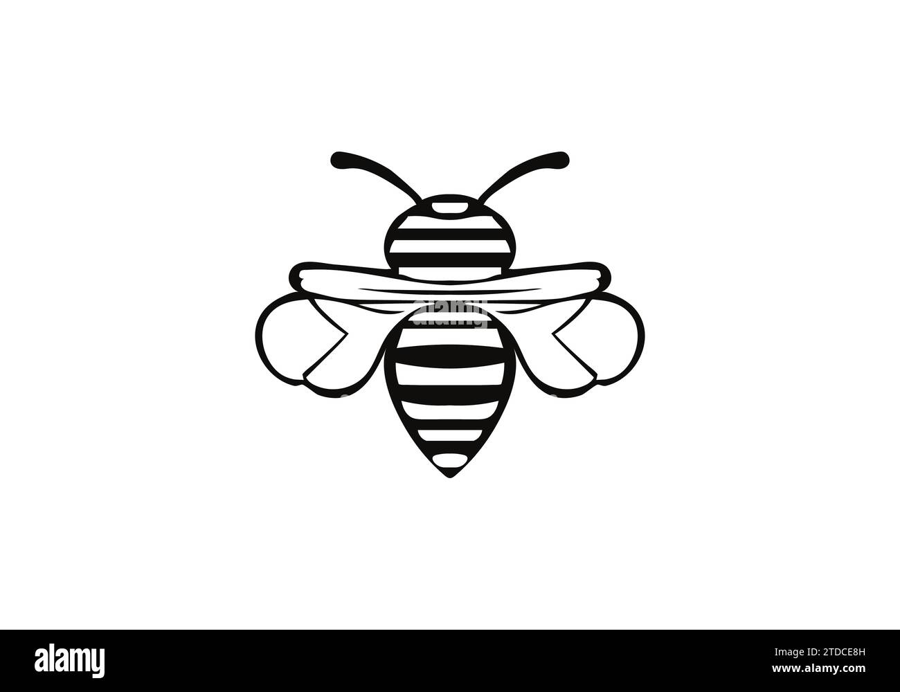 Conception d'illustration d'icône de style minimal d'abeille tueur d'abeille africanisée Illustration de Vecteur