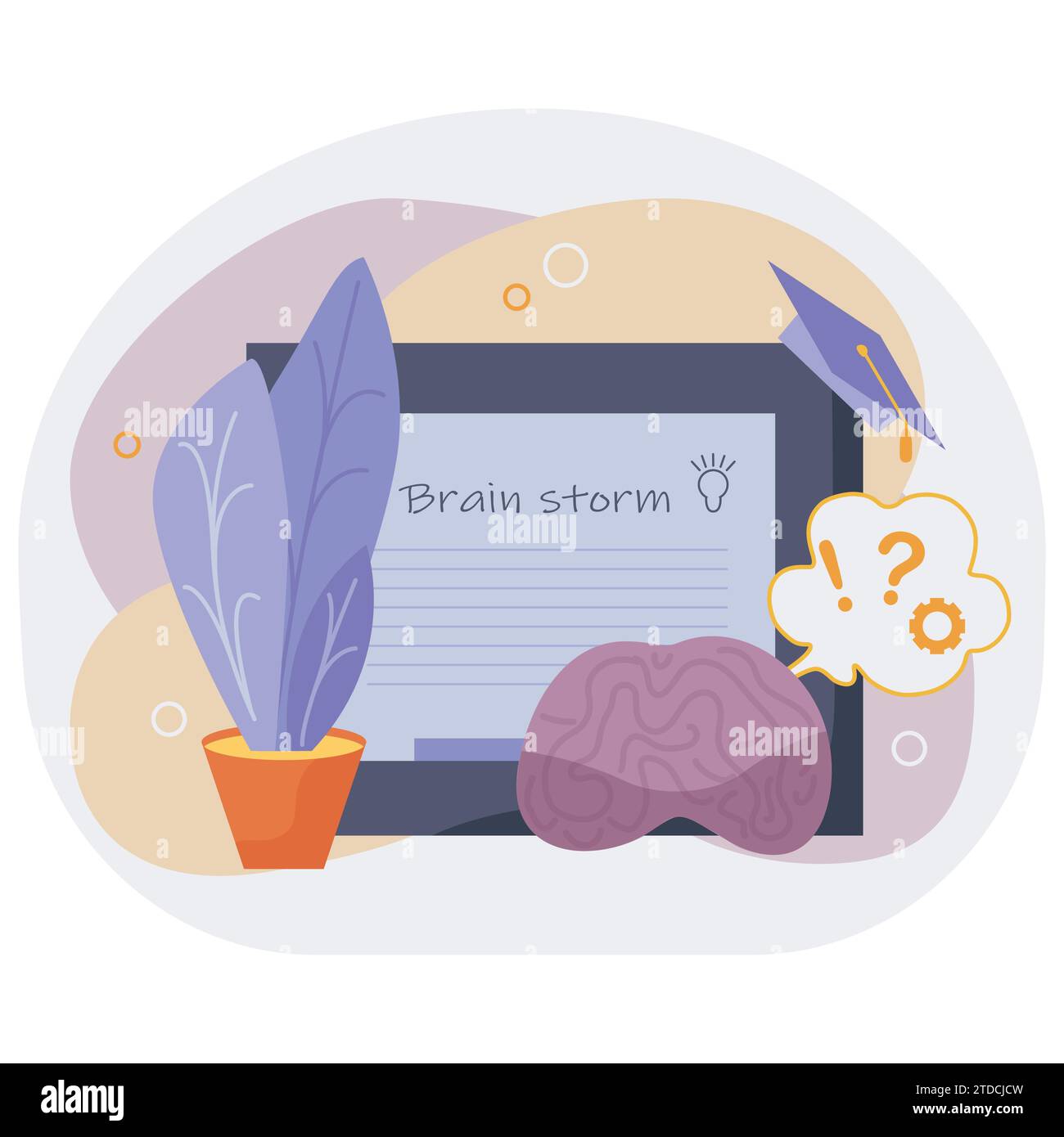 Icône sur le thème de l'éducation, du travail, du brainstorm Illustration de Vecteur