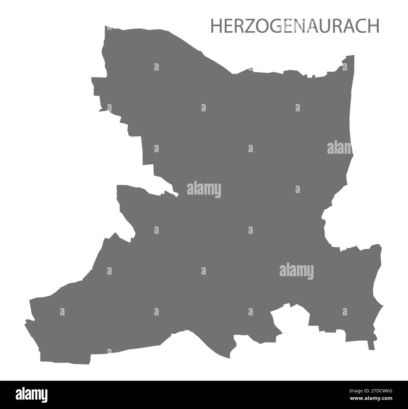 Herzogenaurach carte de la ville allemande illustration grise forme silhouette Illustration de Vecteur