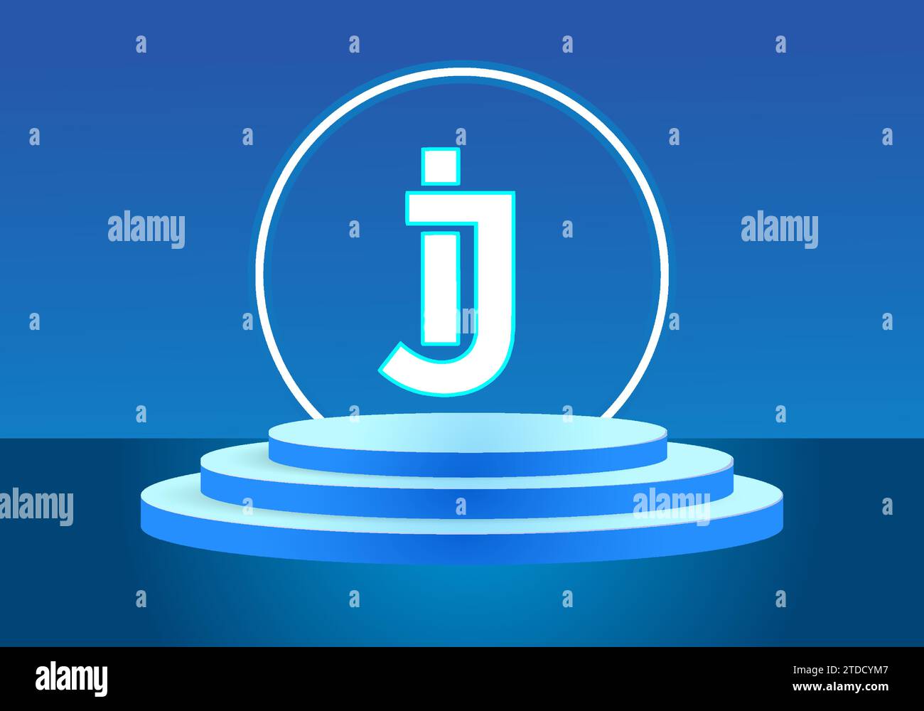 Logo bleu lettre IJ. Conception de logo de vecteur pour les entreprises. Illustration de Vecteur