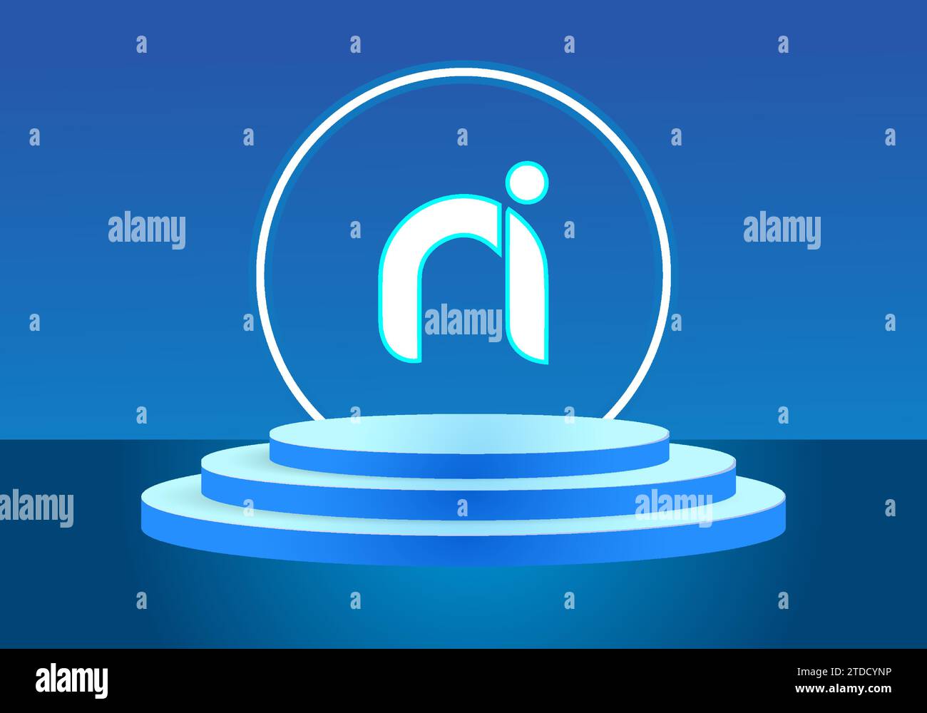Lettre DANS LE signe logo bleu. Conception de logo de vecteur pour les entreprises. Illustration de Vecteur