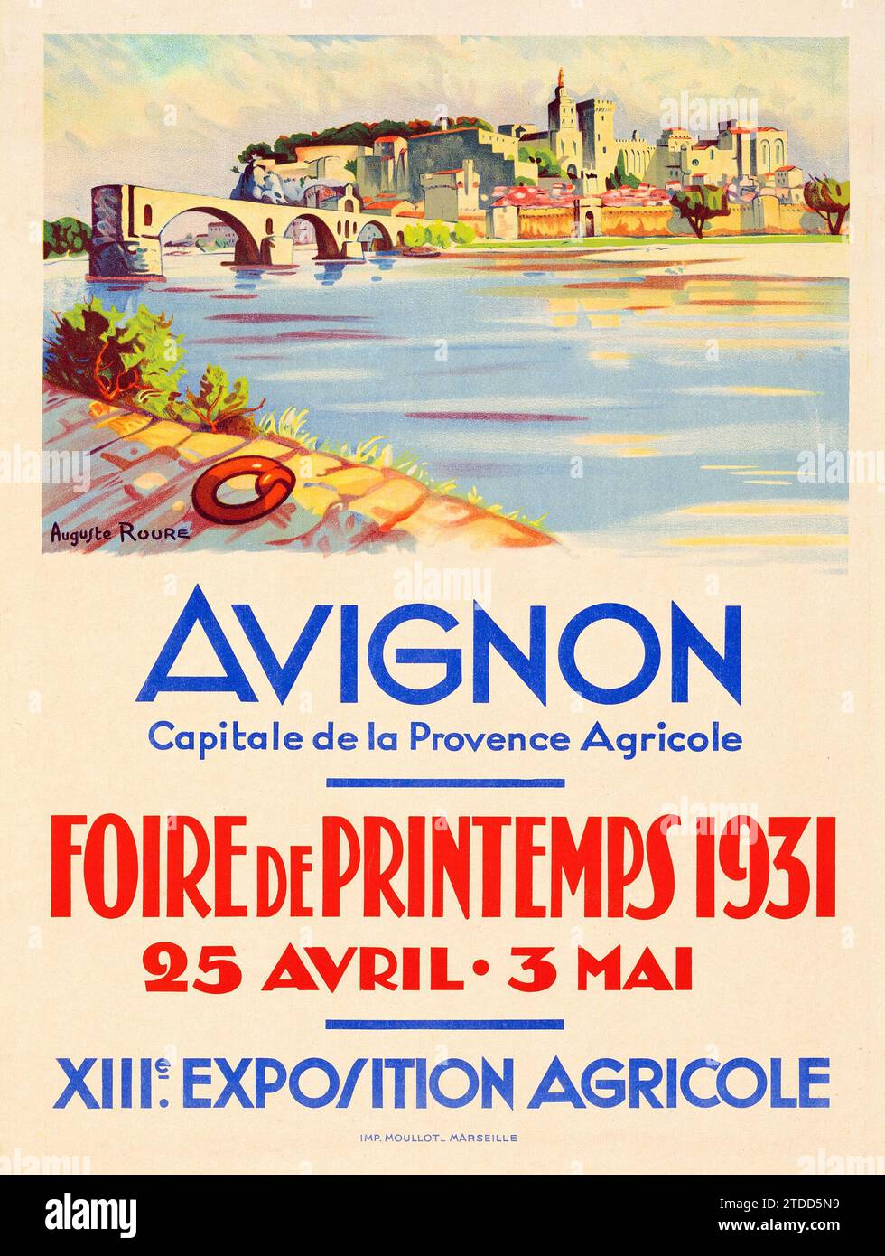 Affiche vintage - Foire de Printemps Avignon (1931). French moyenne - Auguste Roure Artwork Banque D'Images