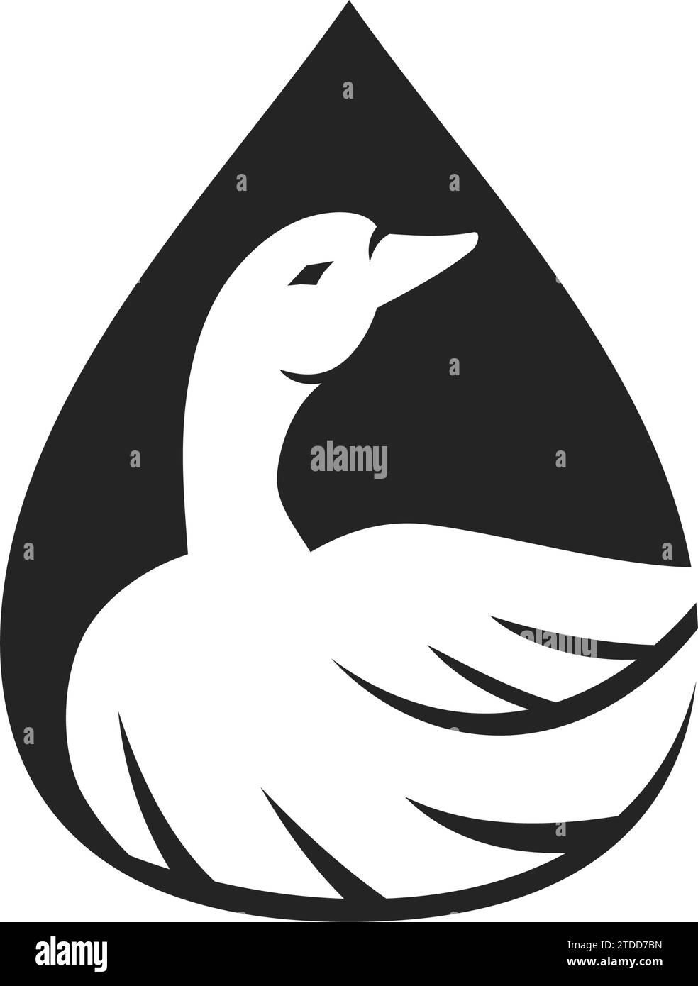 Modèle de logo Goose isolé. Identité de marque. Icône graphique vectoriel abstrait Illustration de Vecteur