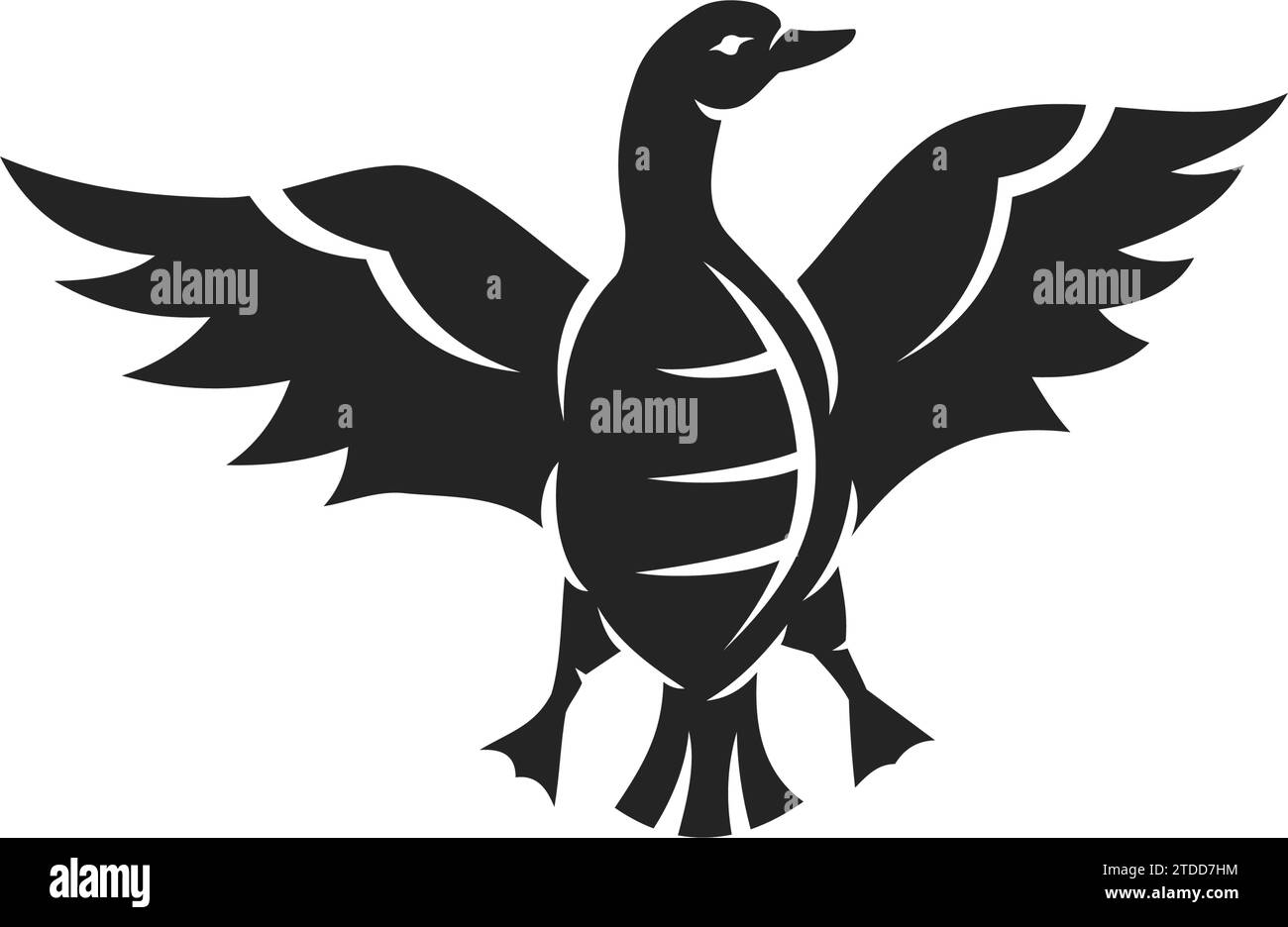 Modèle de logo Goose isolé. Identité de marque. Icône graphique vectoriel abstrait Illustration de Vecteur