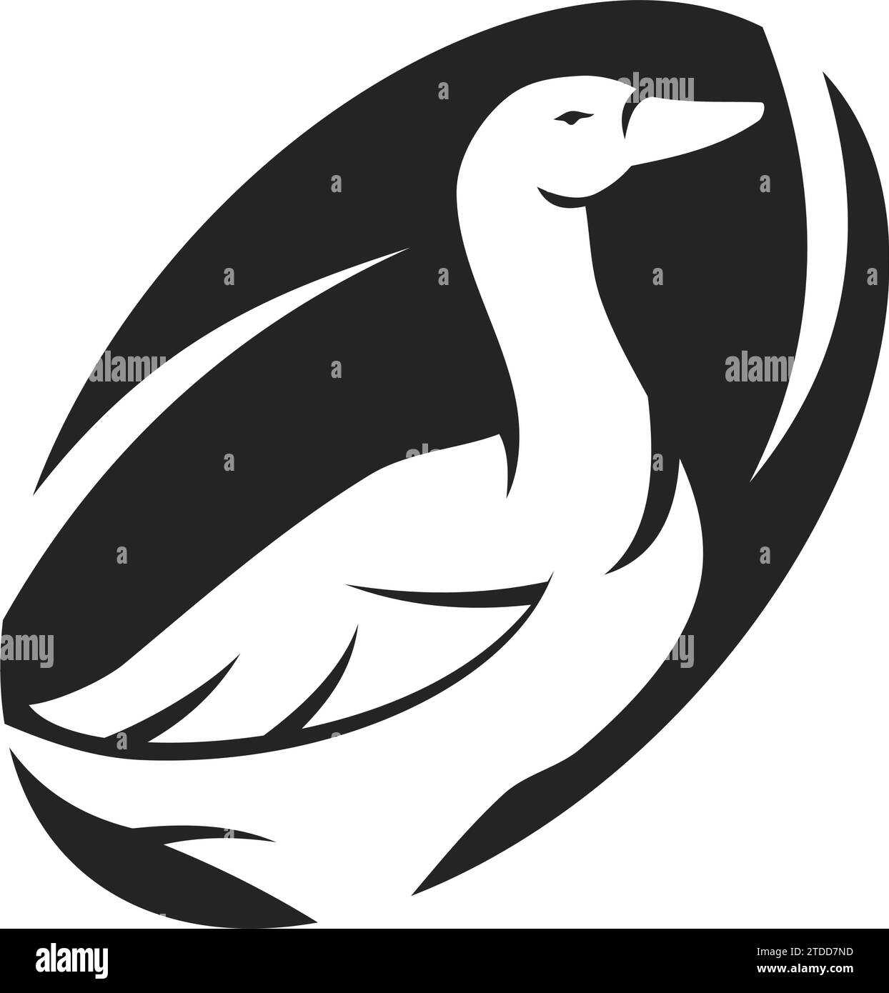 Modèle de logo Goose isolé. Identité de marque. Icône graphique vectoriel abstrait Illustration de Vecteur