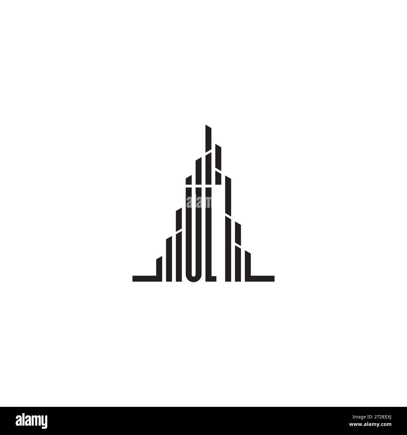 Concept initial de logo UL Skyscraper dans la conception professionnelle de haute qualité qui imprimera bien sur tous les supports d'impression Illustration de Vecteur