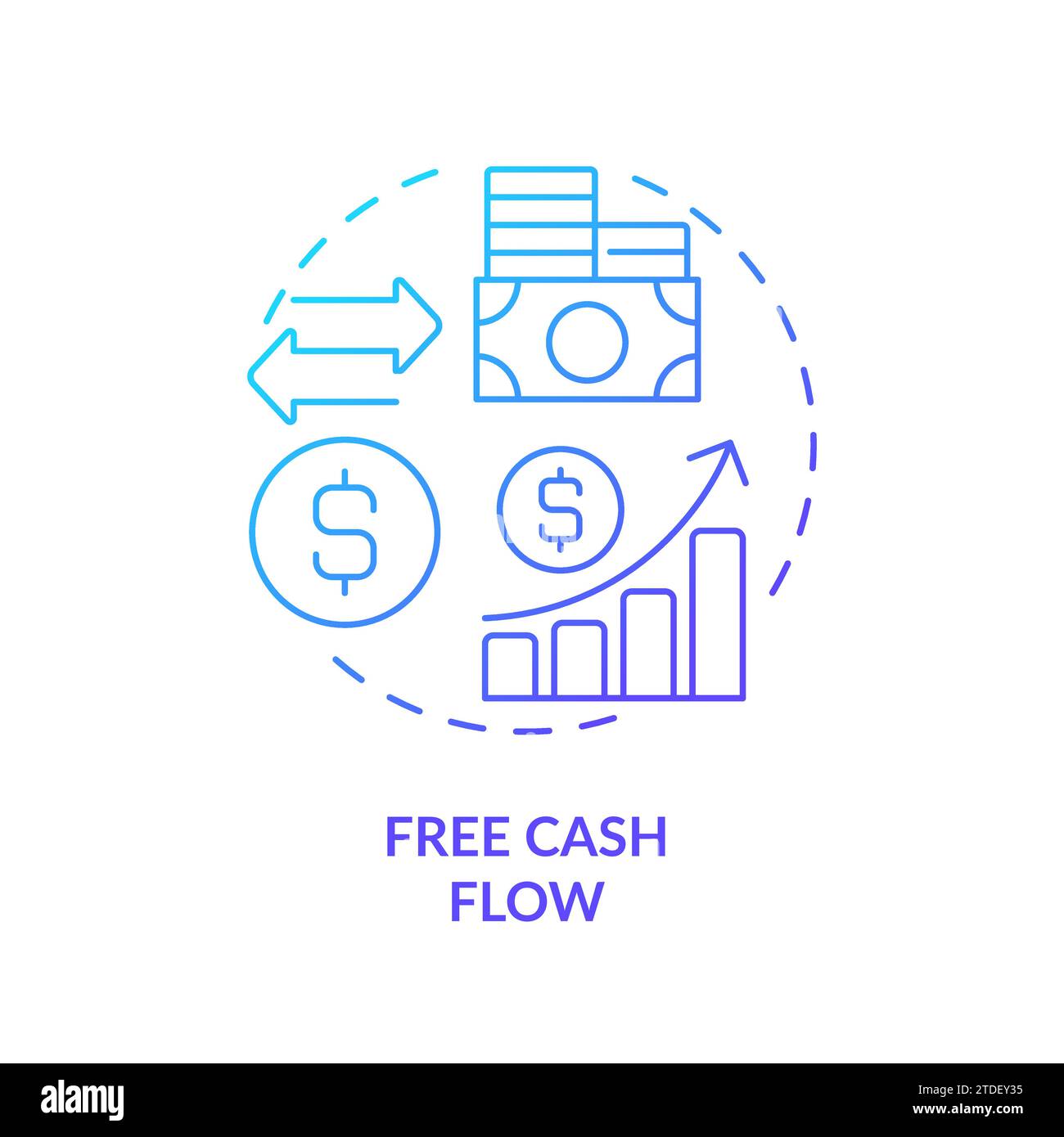 Concept d'icône de flux de trésorerie sans gradient fin Illustration de Vecteur