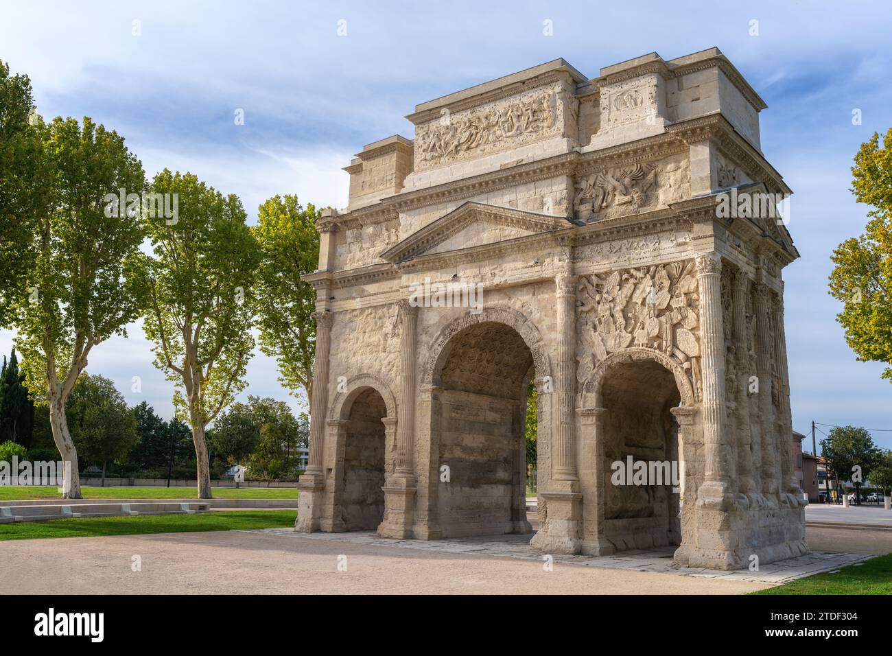 Arc de Triomphe d'Orange, ancien arc d'Orange, classé au patrimoine mondial de l'UNESCO, Orange, Provence, France, Europe Banque D'Images