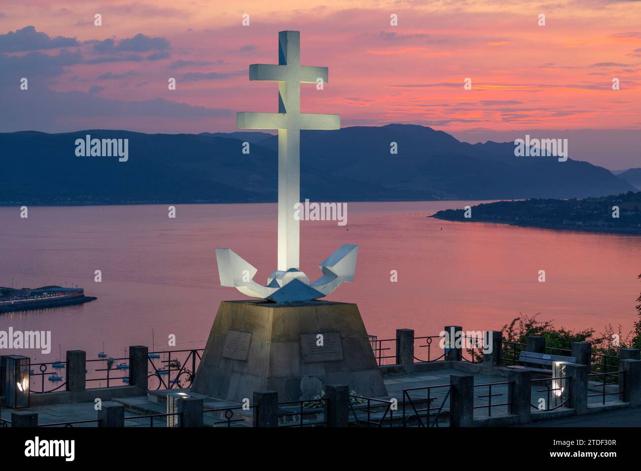 Free French Memorial Cross, Lyle Hill, Greenock, Firth of Clyde, Inverclyde, Écosse, Royaume-Uni, Europe Banque D'Images