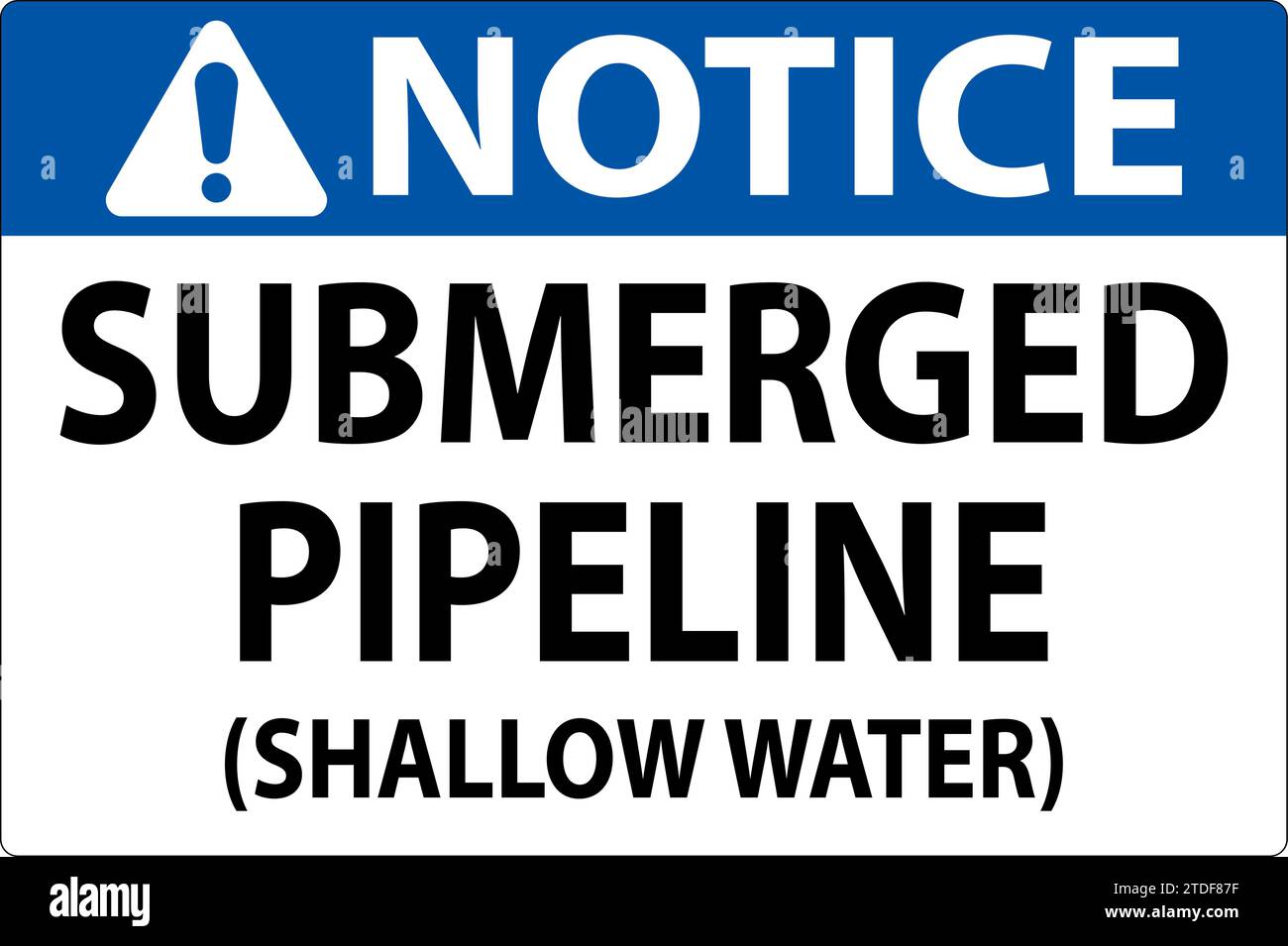 Panneau d'avis canalisation submergée (eau peu profonde) Illustration de Vecteur