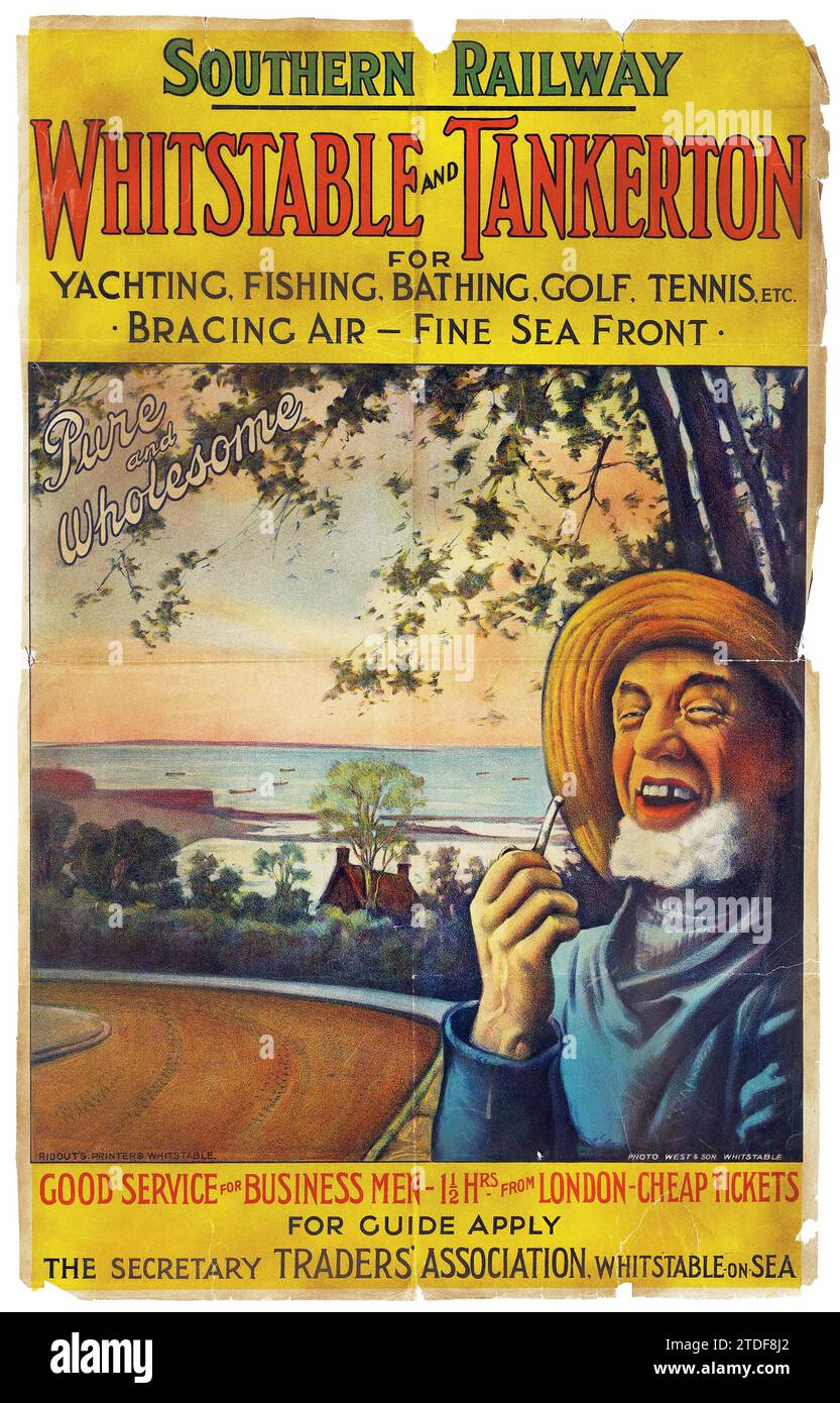 Whitstable et Tankerton - une station balnéaire à l'angle sud-est du Royaume-Uni - Yachting, pêche, baignade, golf, tennis, front de mer Banque D'Images