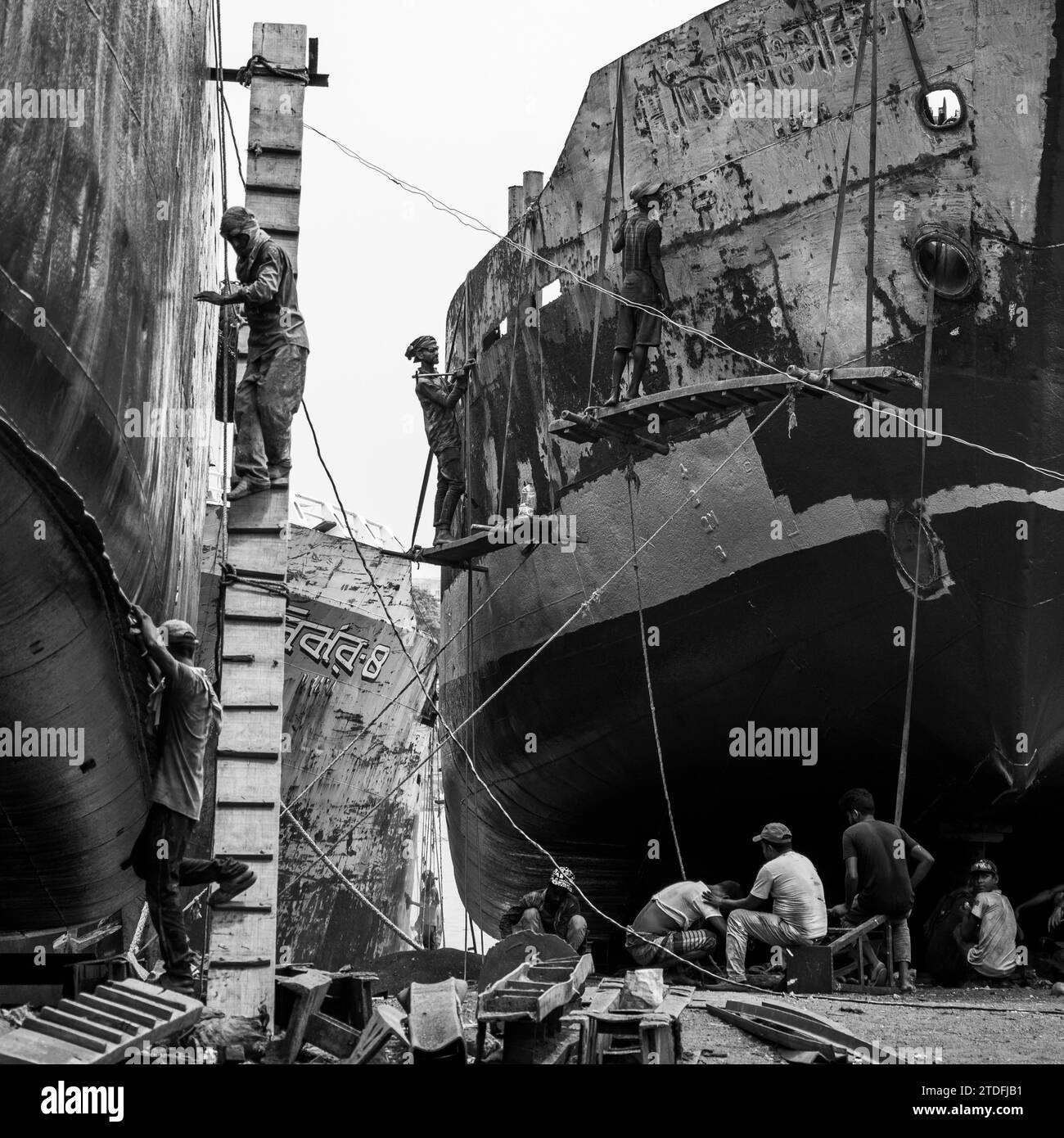 Mode de vie quotidien des dockyards du Bangladesh. Cette image a été prise à Dhaka, au Bangladesh, le 30 juillet 2022. Banque D'Images