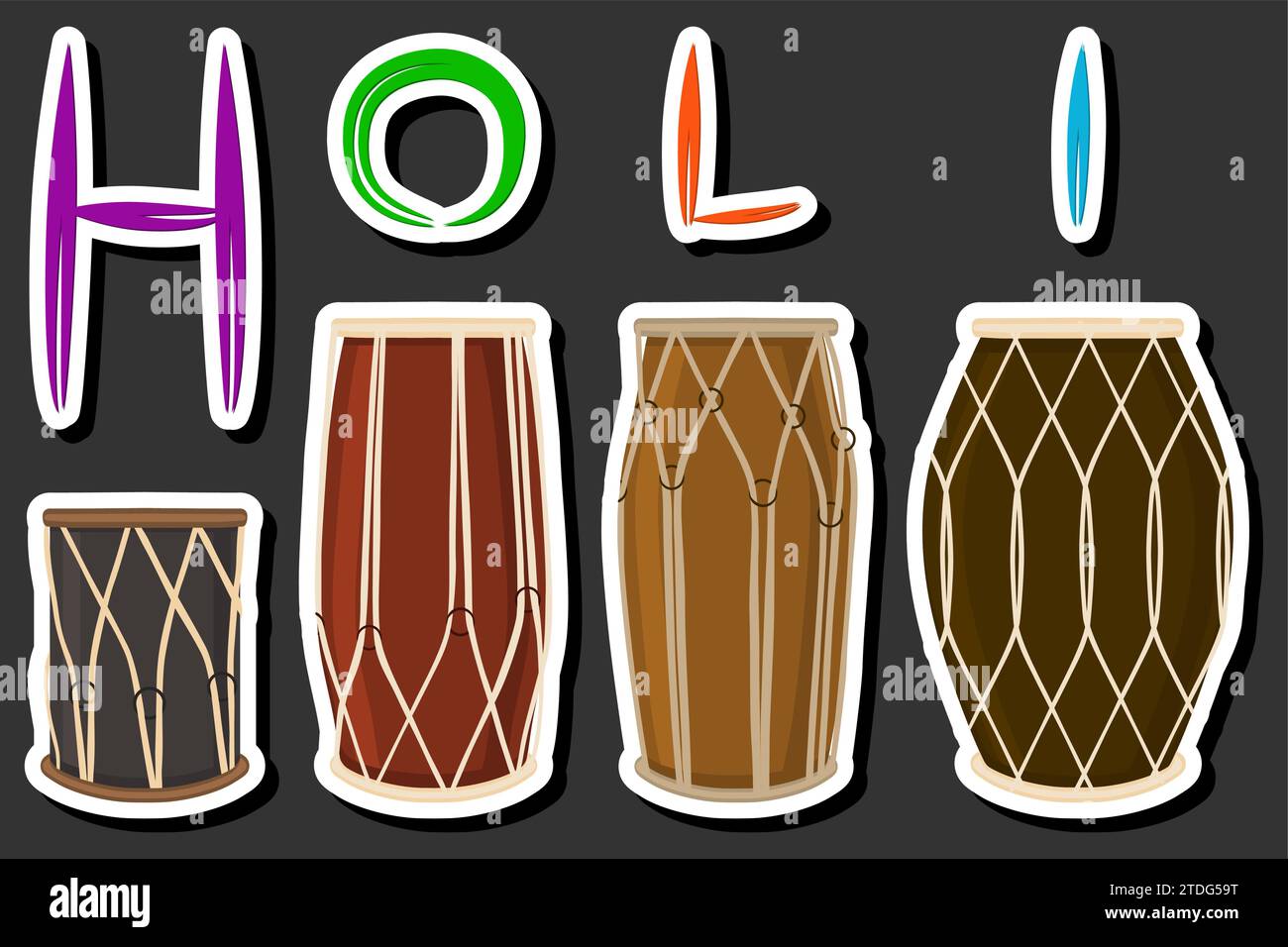 Belle illustration en couleur sur le thème de la célébration des vacances annuelles Holi Illustration de Vecteur