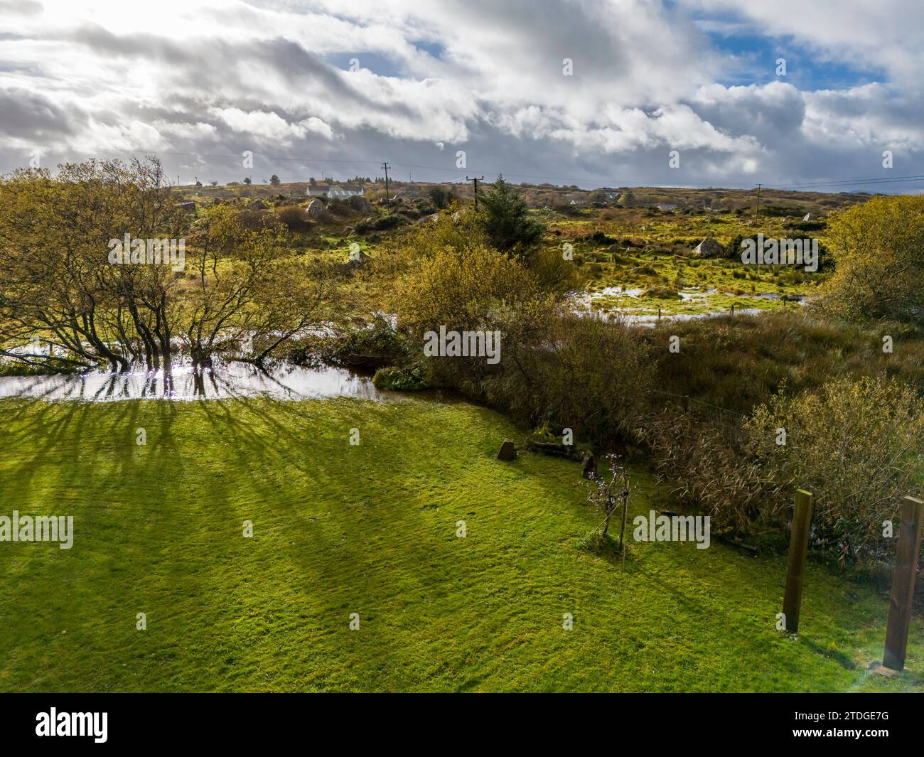 Inondations typiques dans le comté de Donegal - Irlande. Banque D'Images