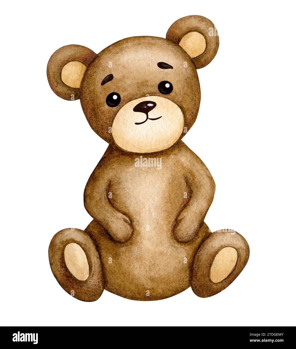 Mignon bébé ours. Illustration aquarelle pour enfants. Baby shower, anniversaire, fête des enfants. Élément de conception pour invitations, emballages, cartes de vœux Banque D'Images