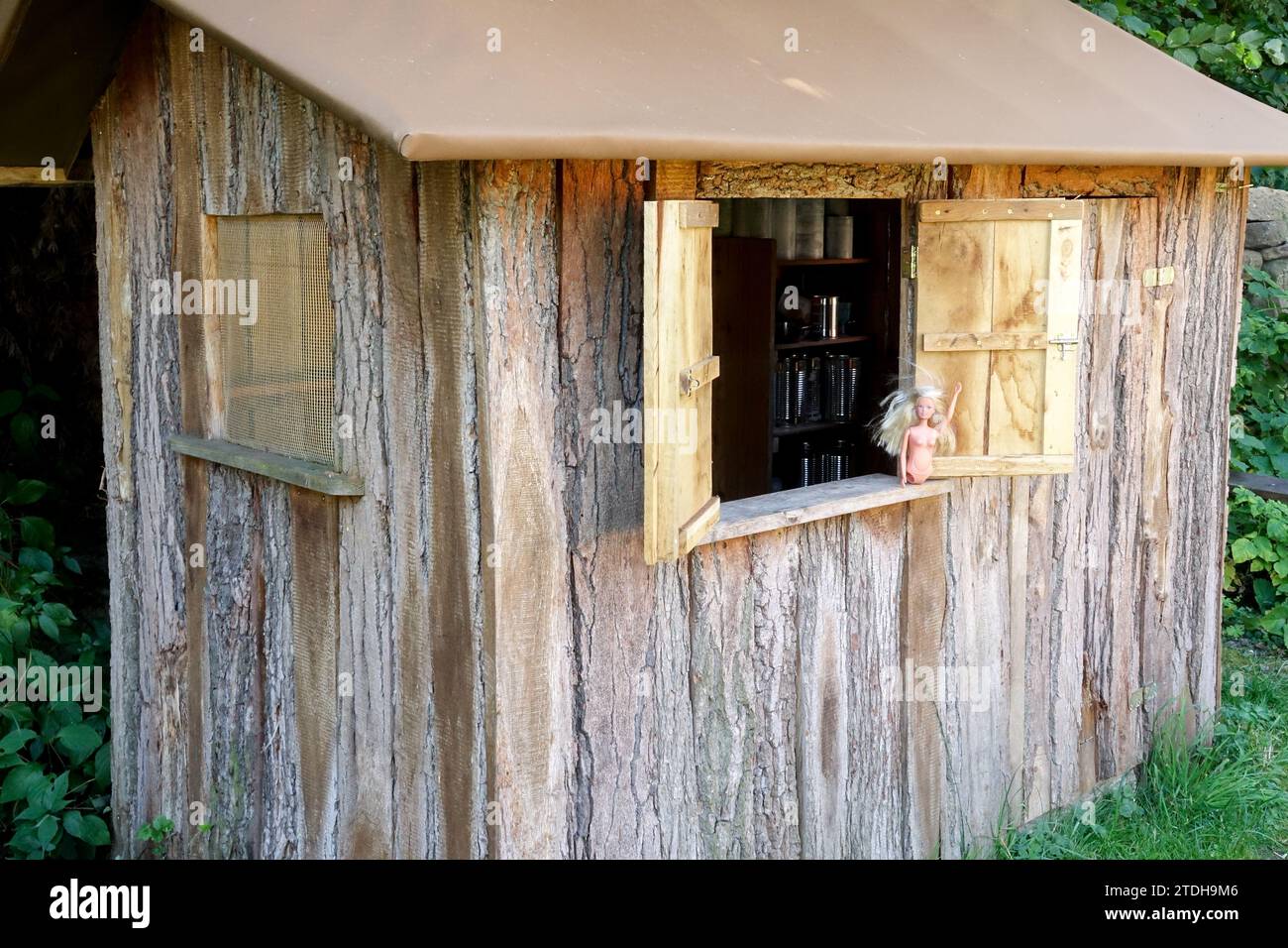 Petit abri de jardin en bois maison Banque D'Images