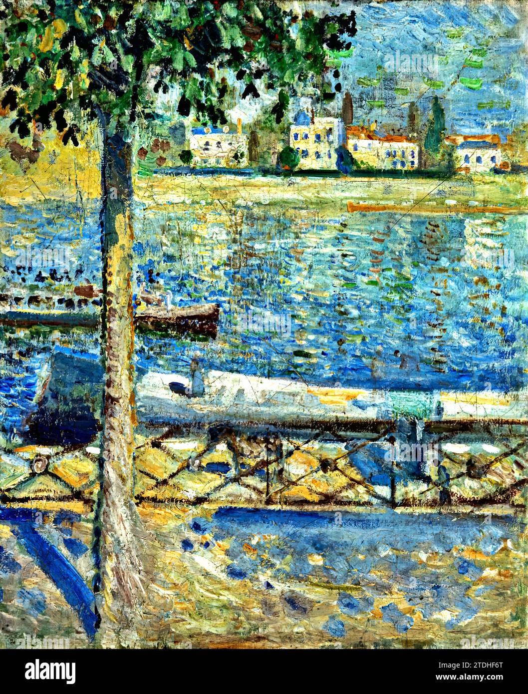 La Seine à Saint-Cloud, 1890 (peinture) de l'artiste Munch, Edvard (1863-1944) / Norvégien. Illustration de Vecteur