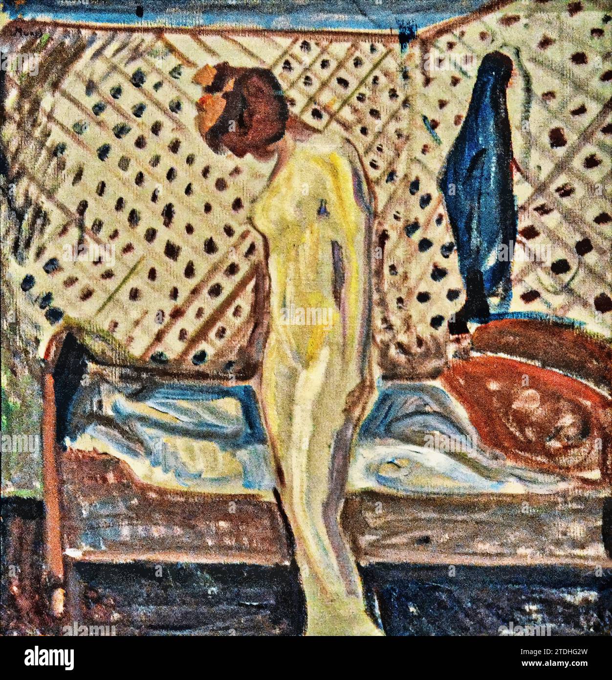 Femme en deuil, 1907 (peinture) de l'artiste Munch, Edvard (1863-1944) / Norvégien. Illustration de Vecteur