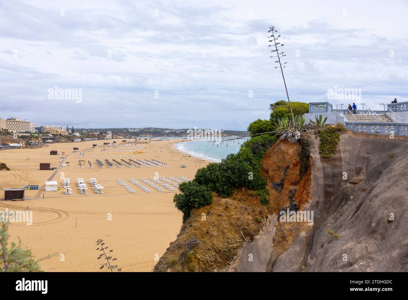 Vue sur la plage Rocha, à Portimao, Algarve, Portugal Banque D'Images