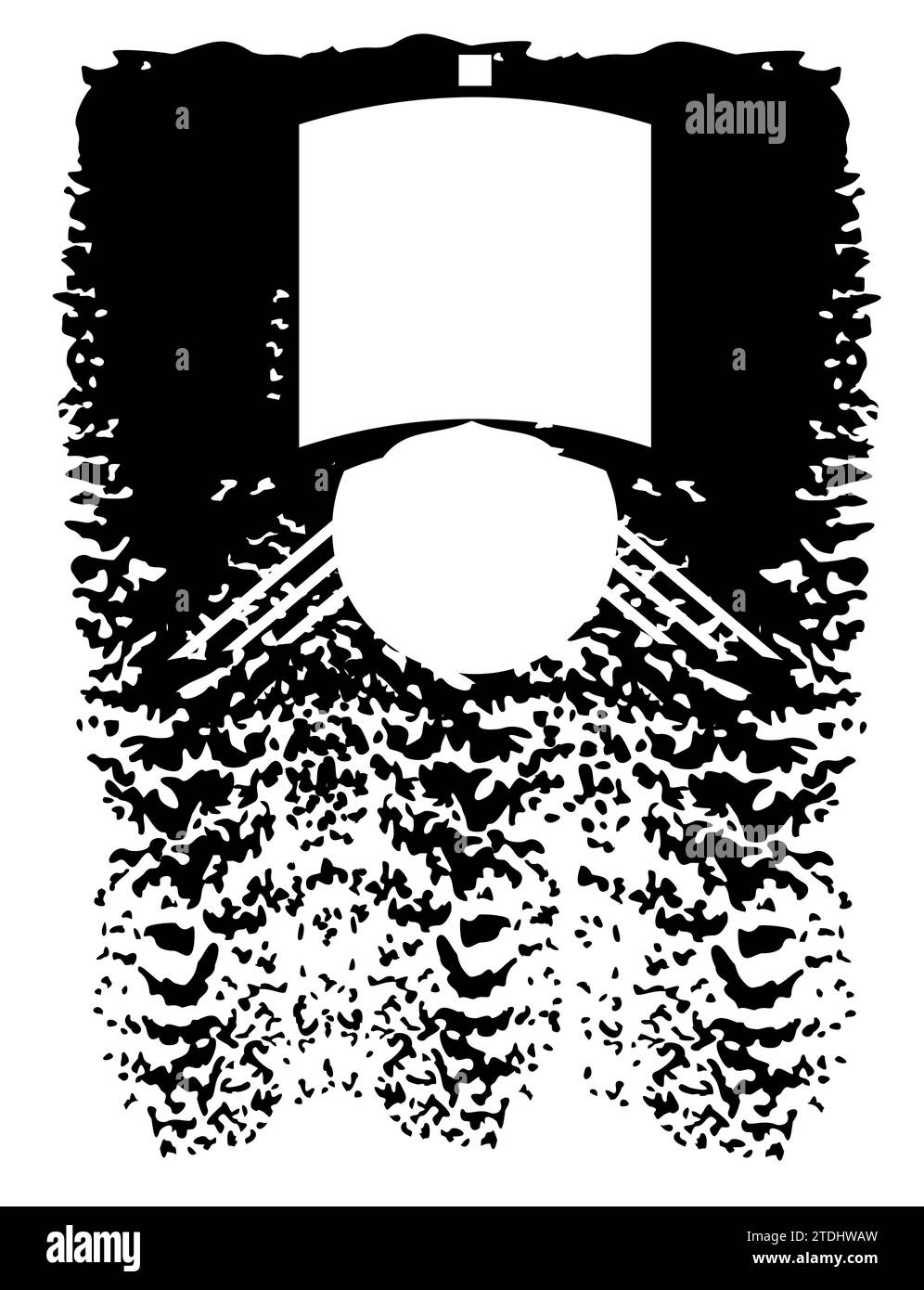 T-shirt avec la silhouette d'un bras Viking avec un fond noir de coup de pinceau. Illustration de Vecteur