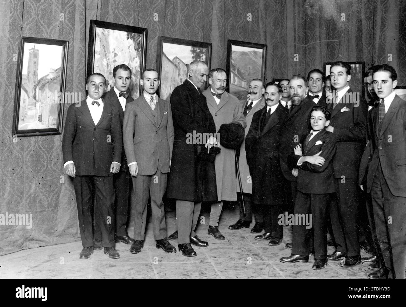10/30/1923. Madrid. Dans le Palais des bibliothèques et musées. Acte inugural de l'exposition des paysages des retraités du Ministère de l'instruction publique à la résidence Paular. Crédit : Album / Archivo ABC / José Zegri Banque D'Images